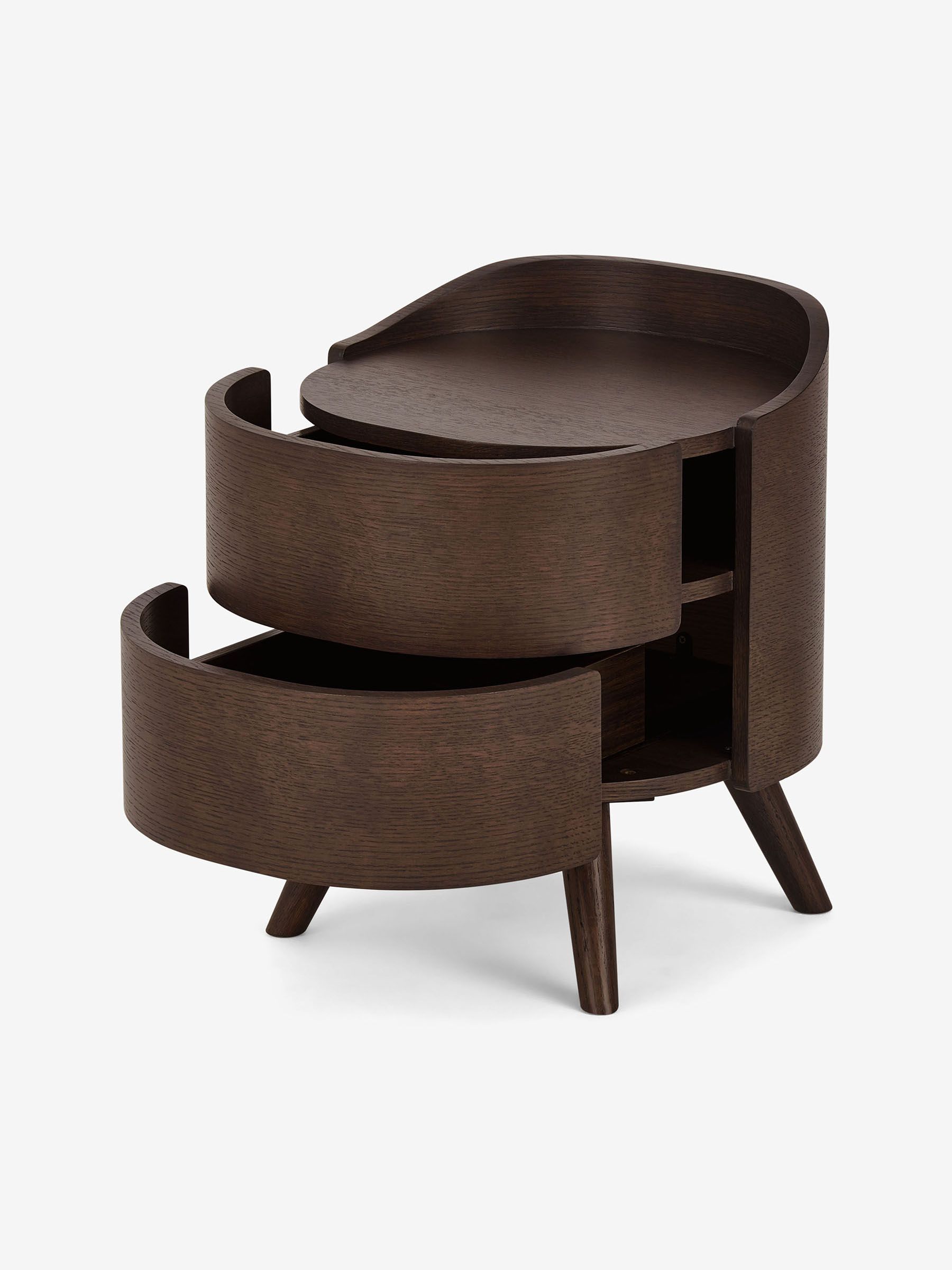 Odie 2 Drawer Bedside Table in Dark Stain Oak - Image 5 of 6