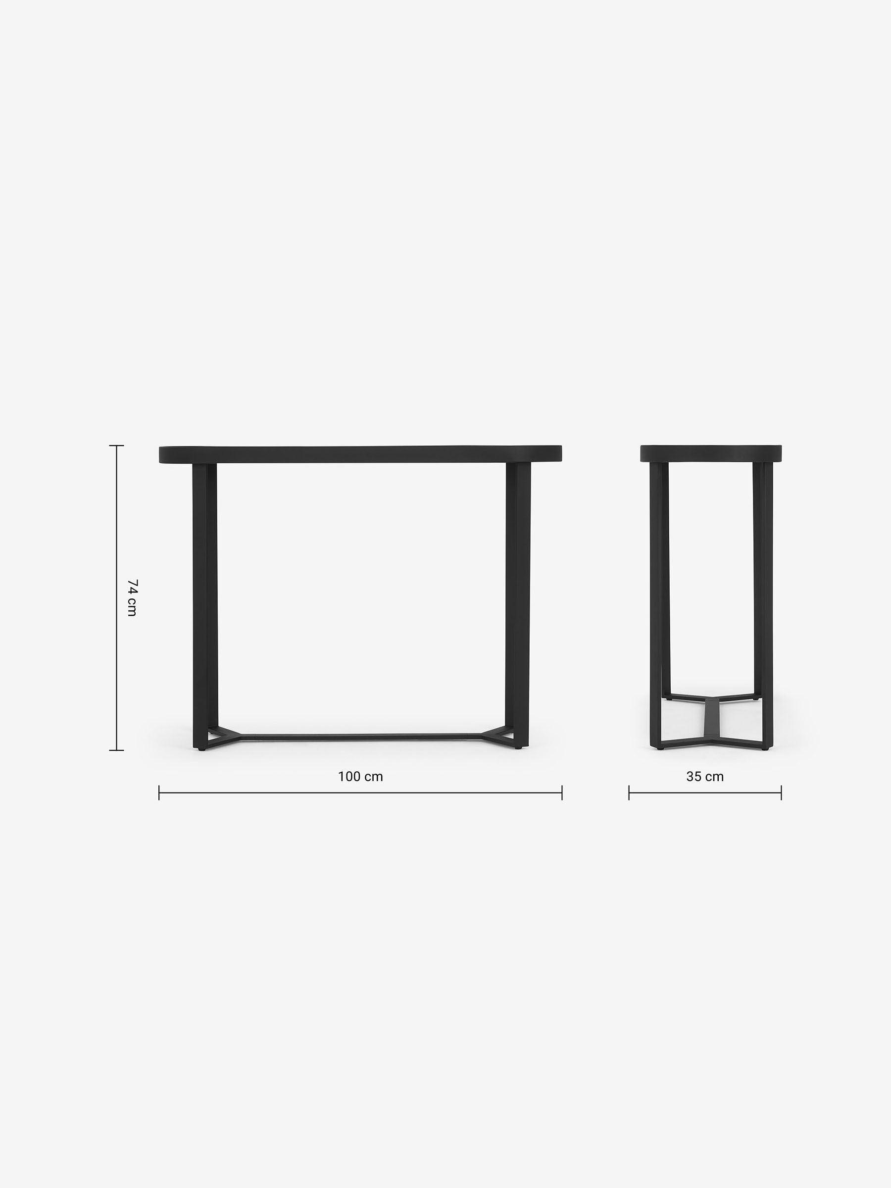 Aula Console Table in Black/Grey Glass - Image 2 of 2