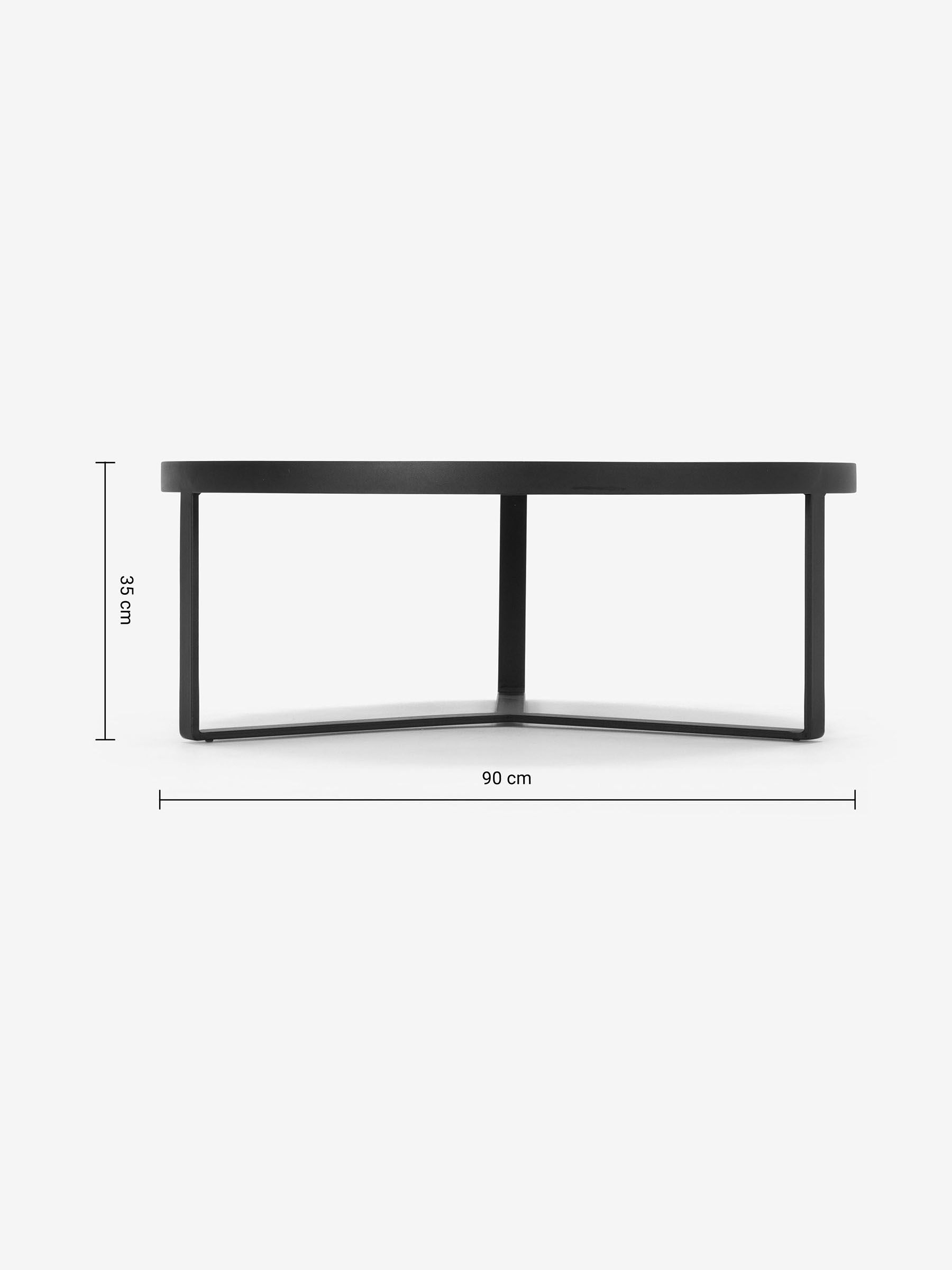 Aula Regular Round Coffee Table in Black/Grey Glass - Image 4 of 4