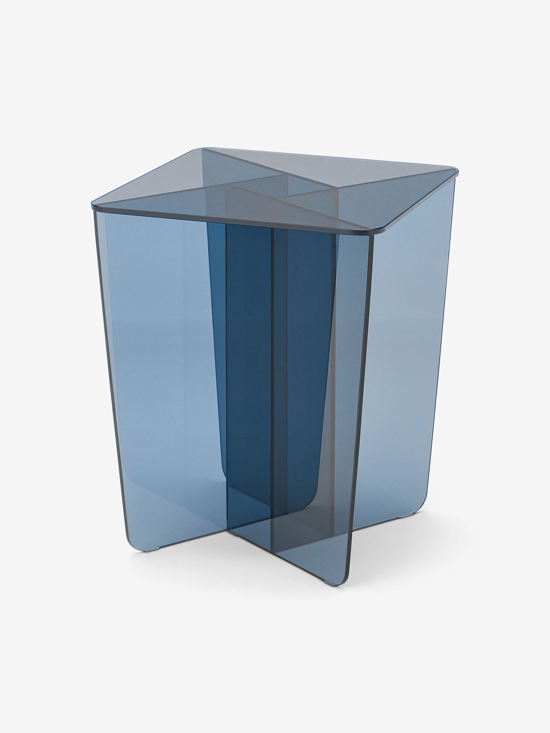 Oki Side Table in Blue Glass - Image 3 of 4