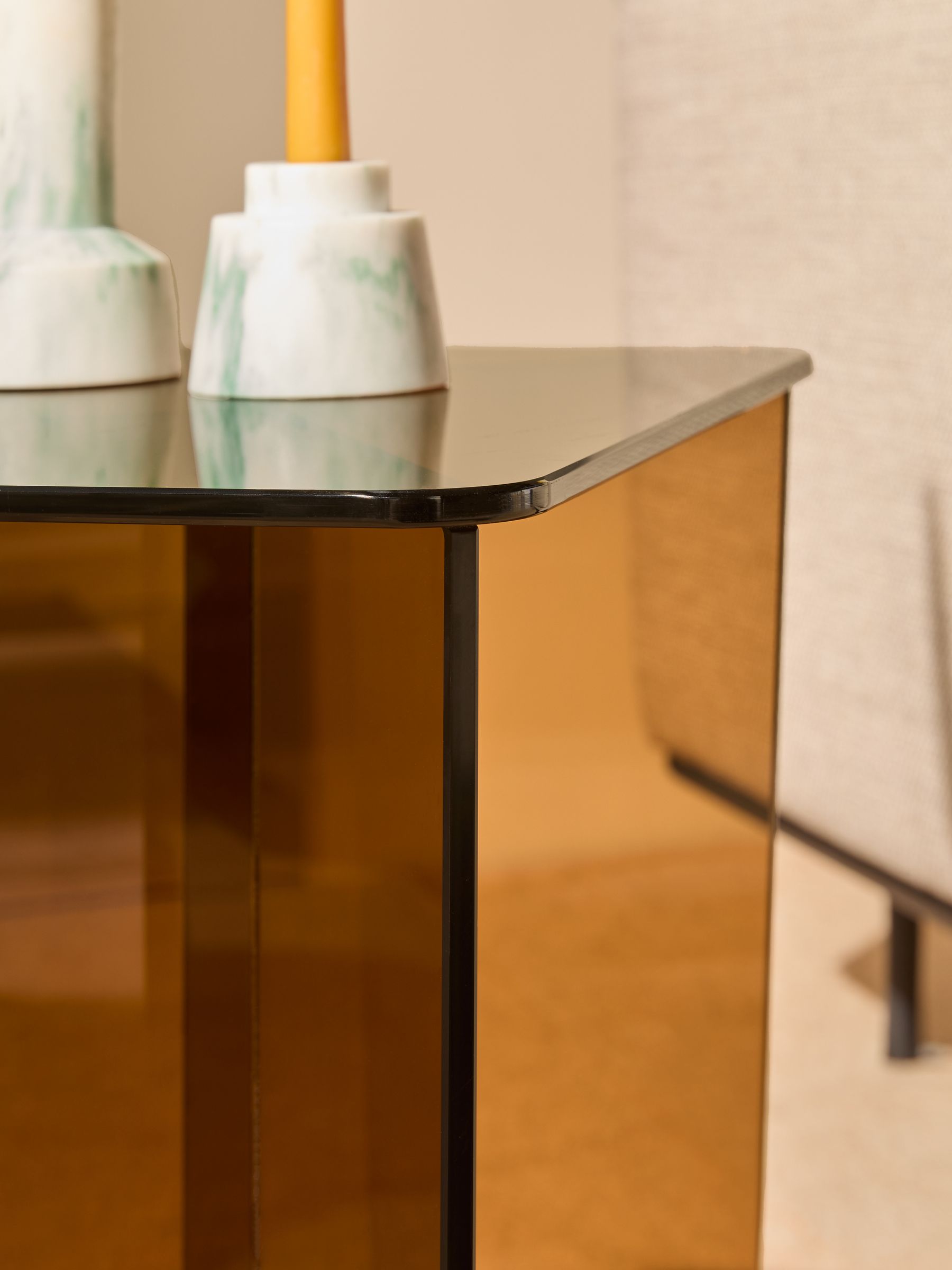 Oki Side Table in Caramel Glass - Image 3 of 6