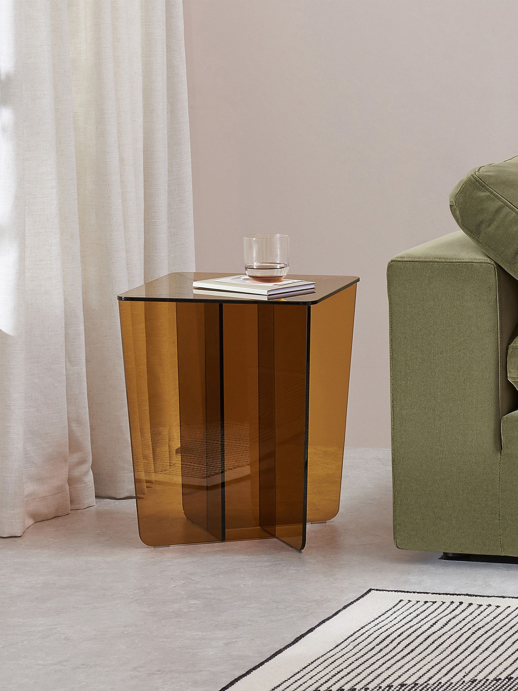 Oki Side Table in Caramel Glass - Image 4 of 6