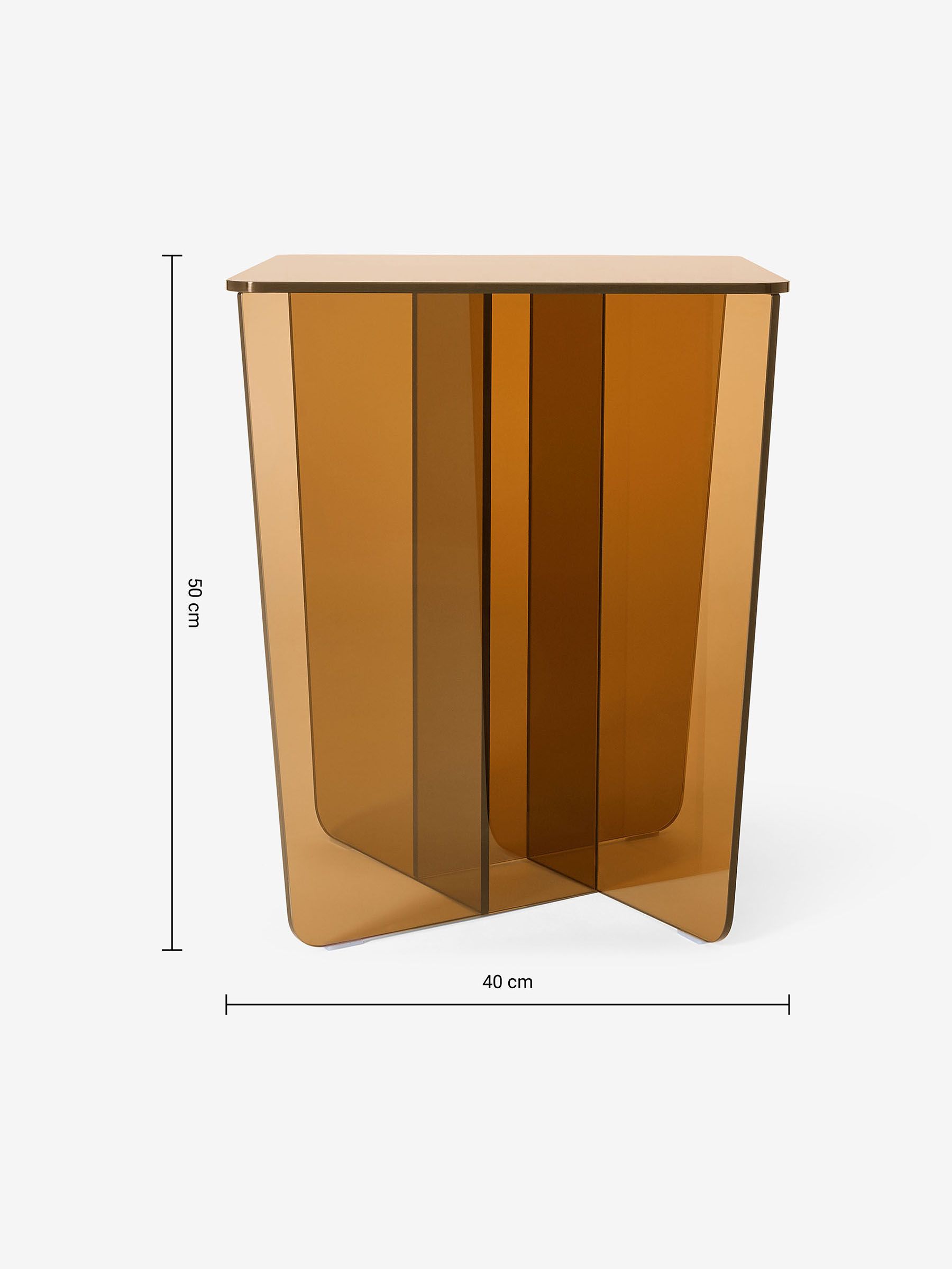 Oki Side Table in Caramel Glass - Image 6 of 6