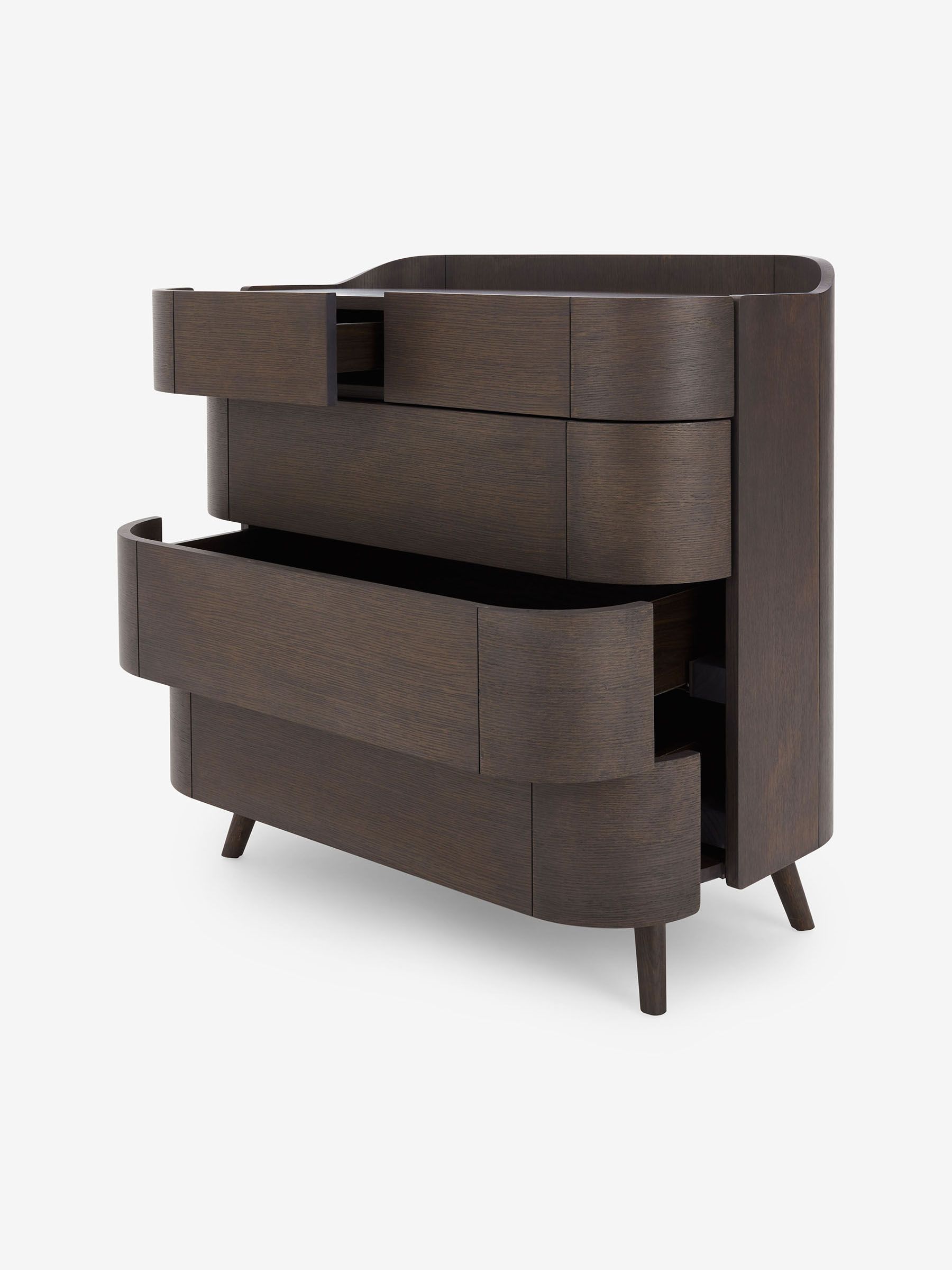 Odie 5 Drawer Chest of Drawers in Dark Stain Oak - Image 3 of 4