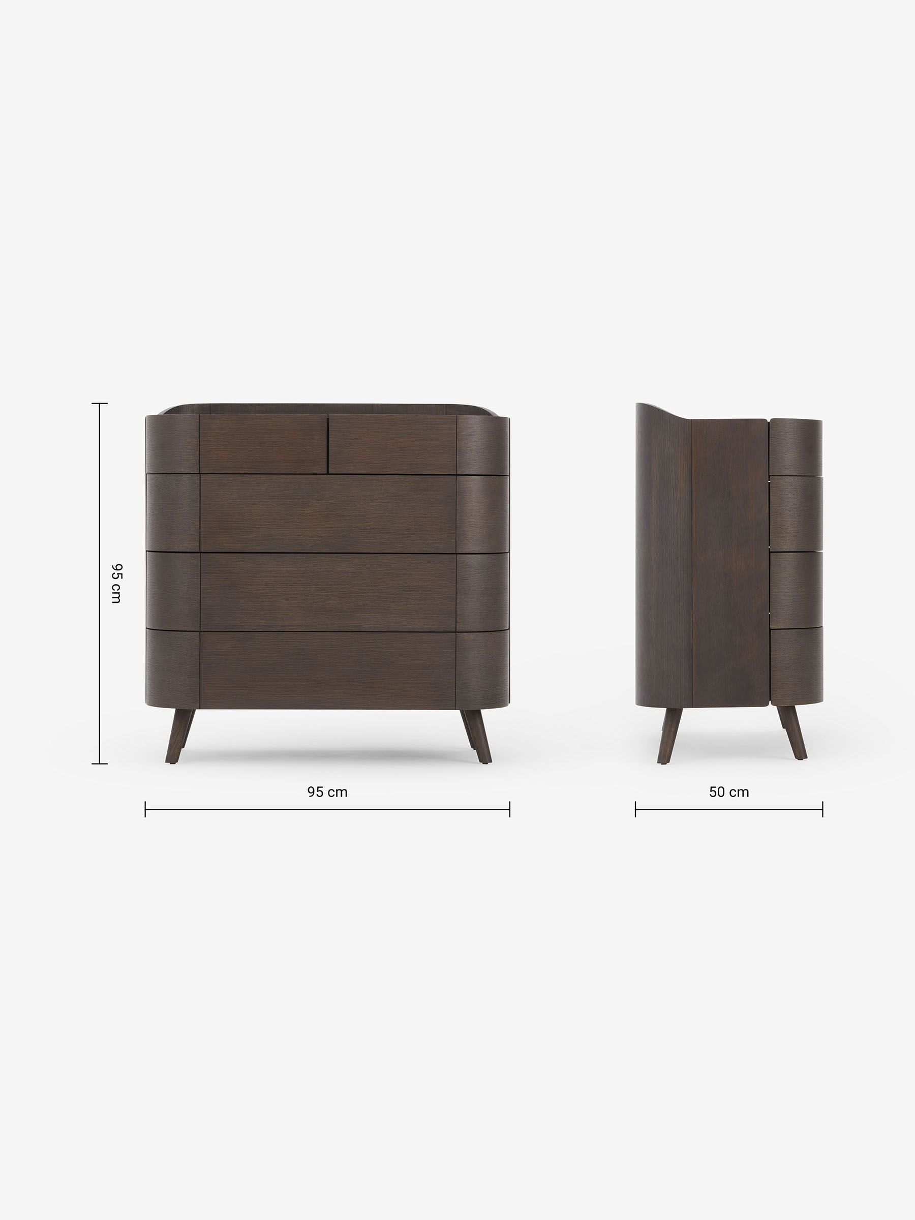 Odie 5 Drawer Chest of Drawers in Dark Stain Oak - Image 4 of 4