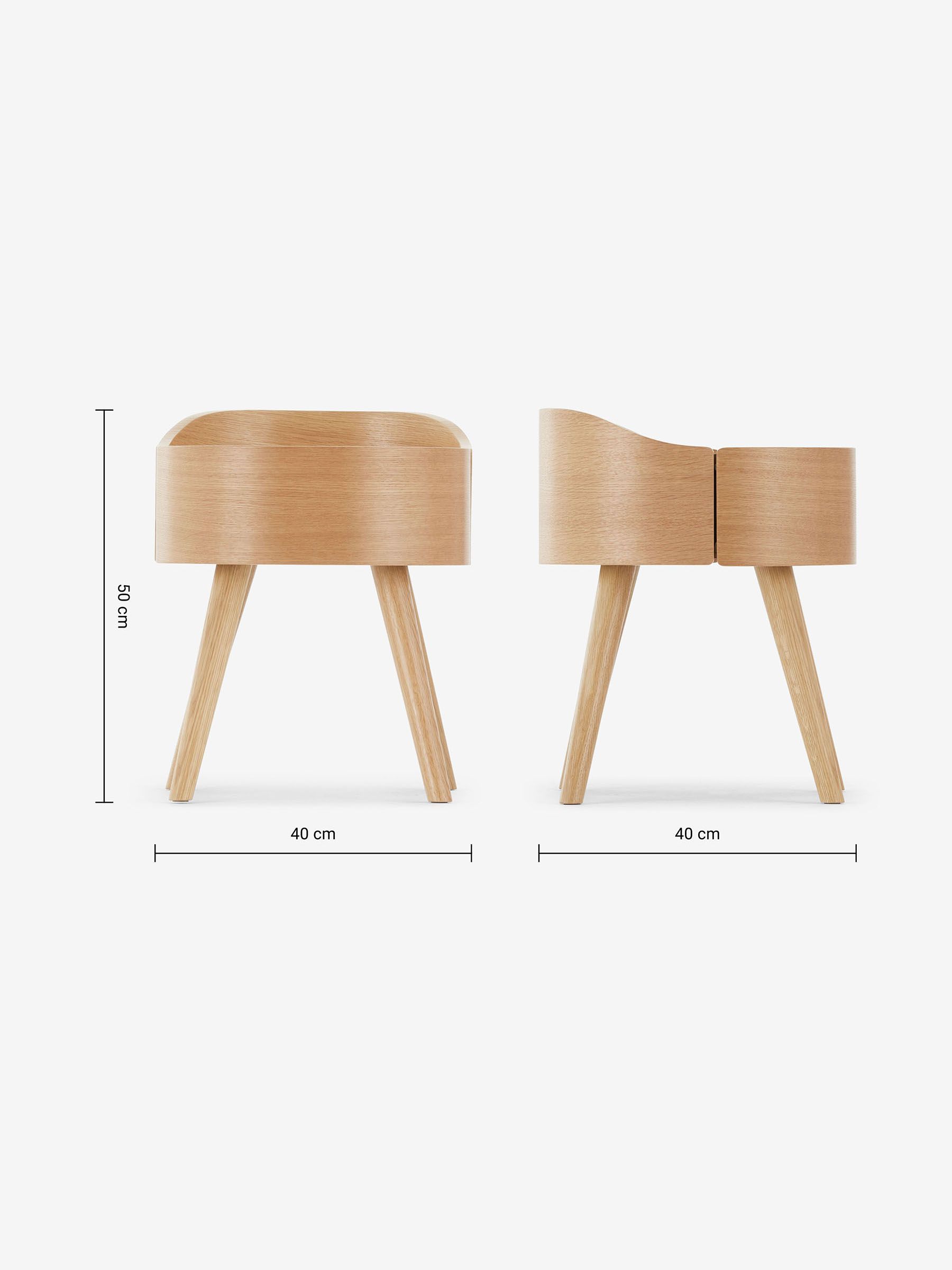 Odie 1 Drawer Bedside Table in Oak - Image 4 of 4