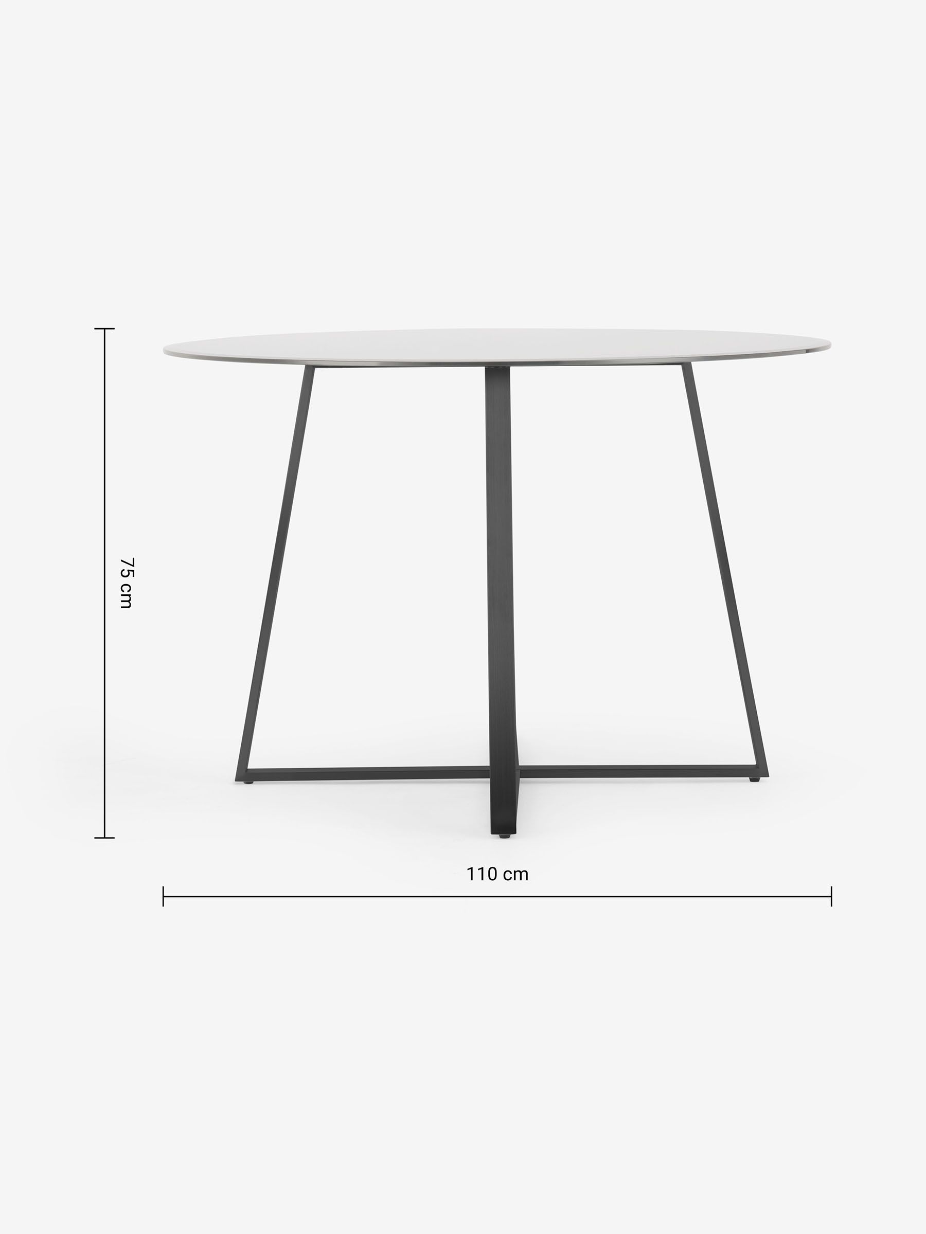 Haku 4 Seater Round Dining Table in Black & Smoked Glass - Image 3 of 5