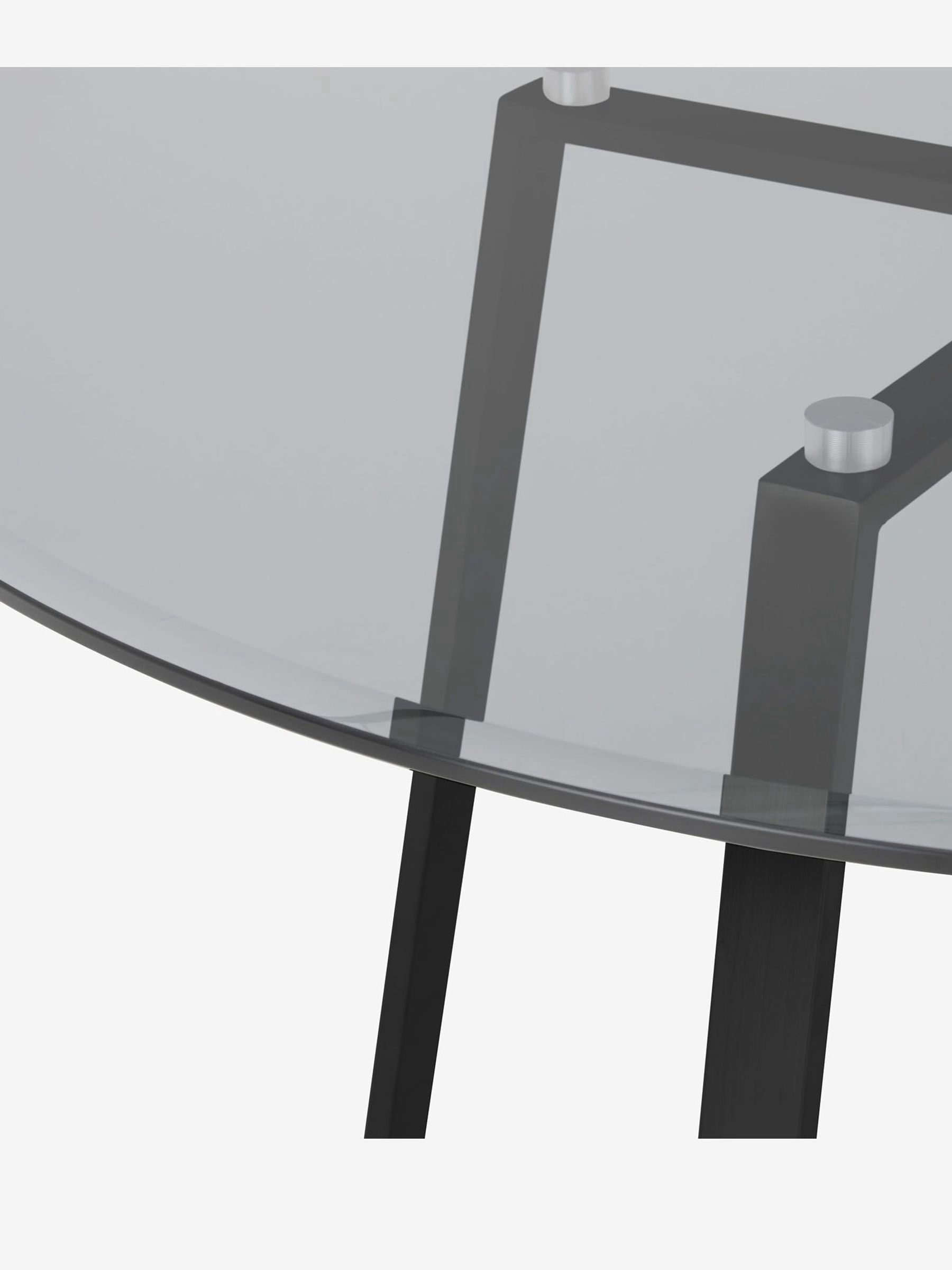 Haku 4 Seater Round Dining Table in Black & Smoked Glass - Image 4 of 5