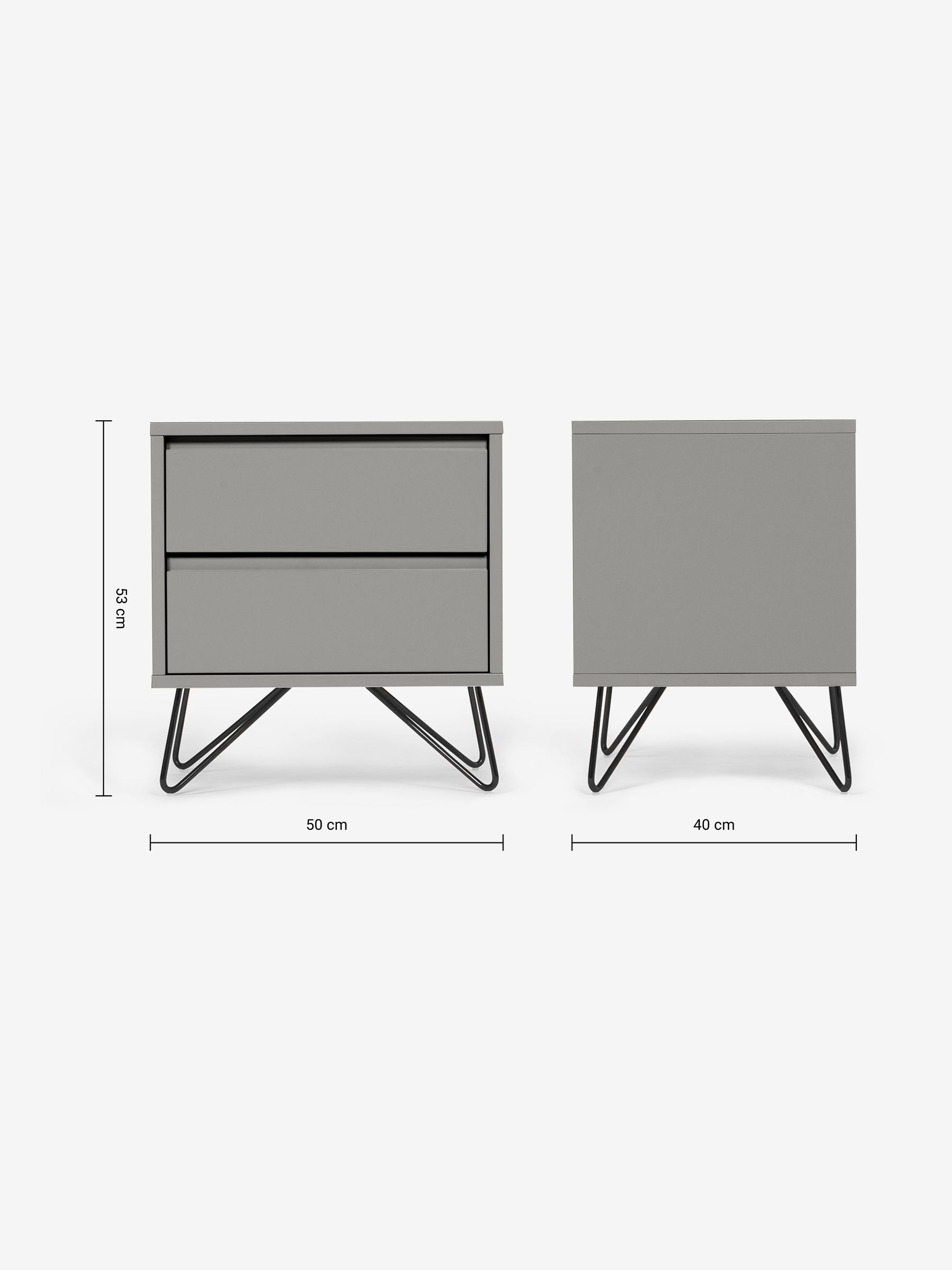 Elona Bedside Table in Grey - Image 4 of 4