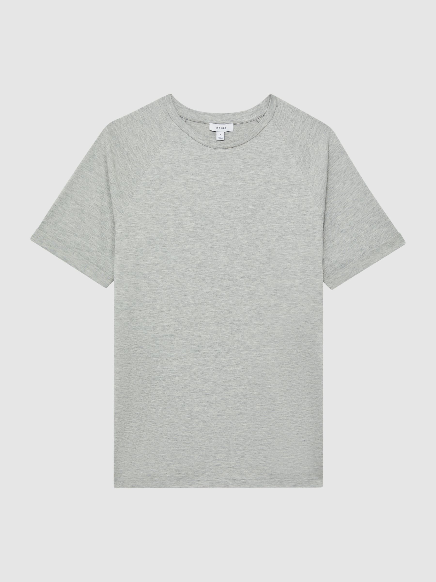 Slim Fit Crew Neck T-Shirt in Grey Melange - Image 2 of 7