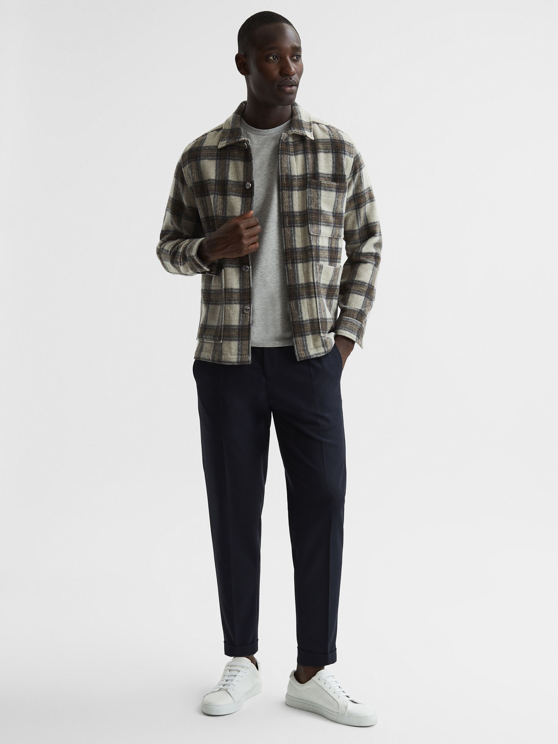 Slim Fit Crew Neck T-Shirt in Grey Melange - Image 7 of 7