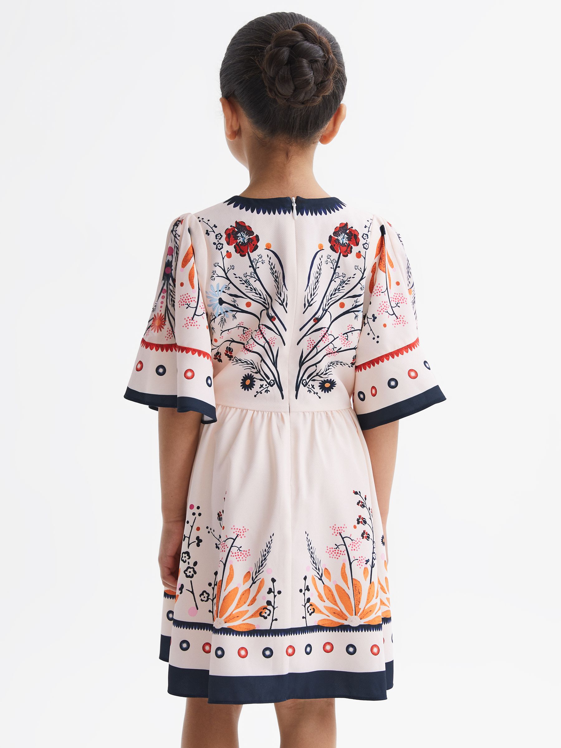 Senior Floral Printed Dress in Ivory - Image 5 of 7