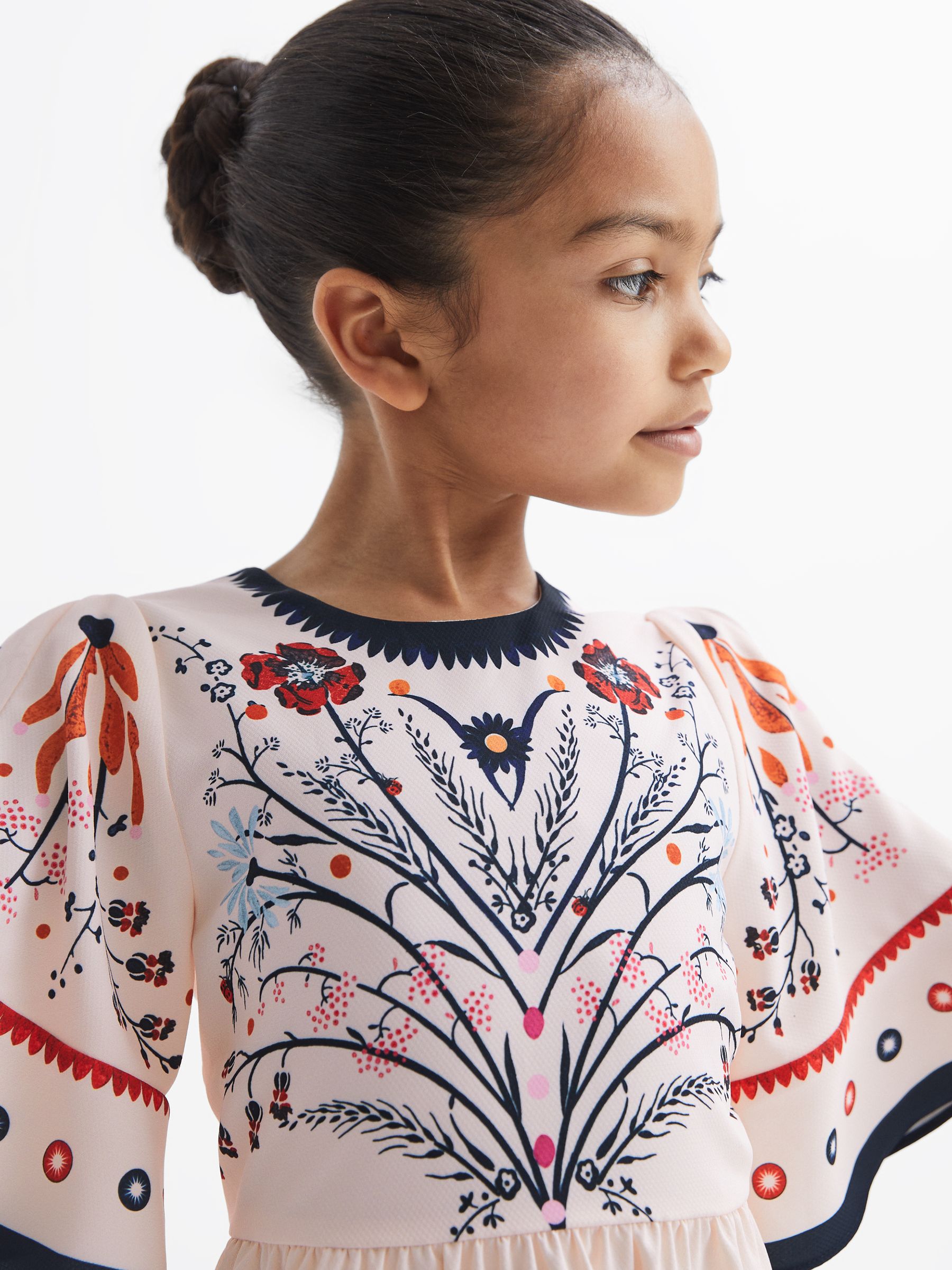 4-9 yrs Floral Printed Dress in Ivory - Image 4 of 7