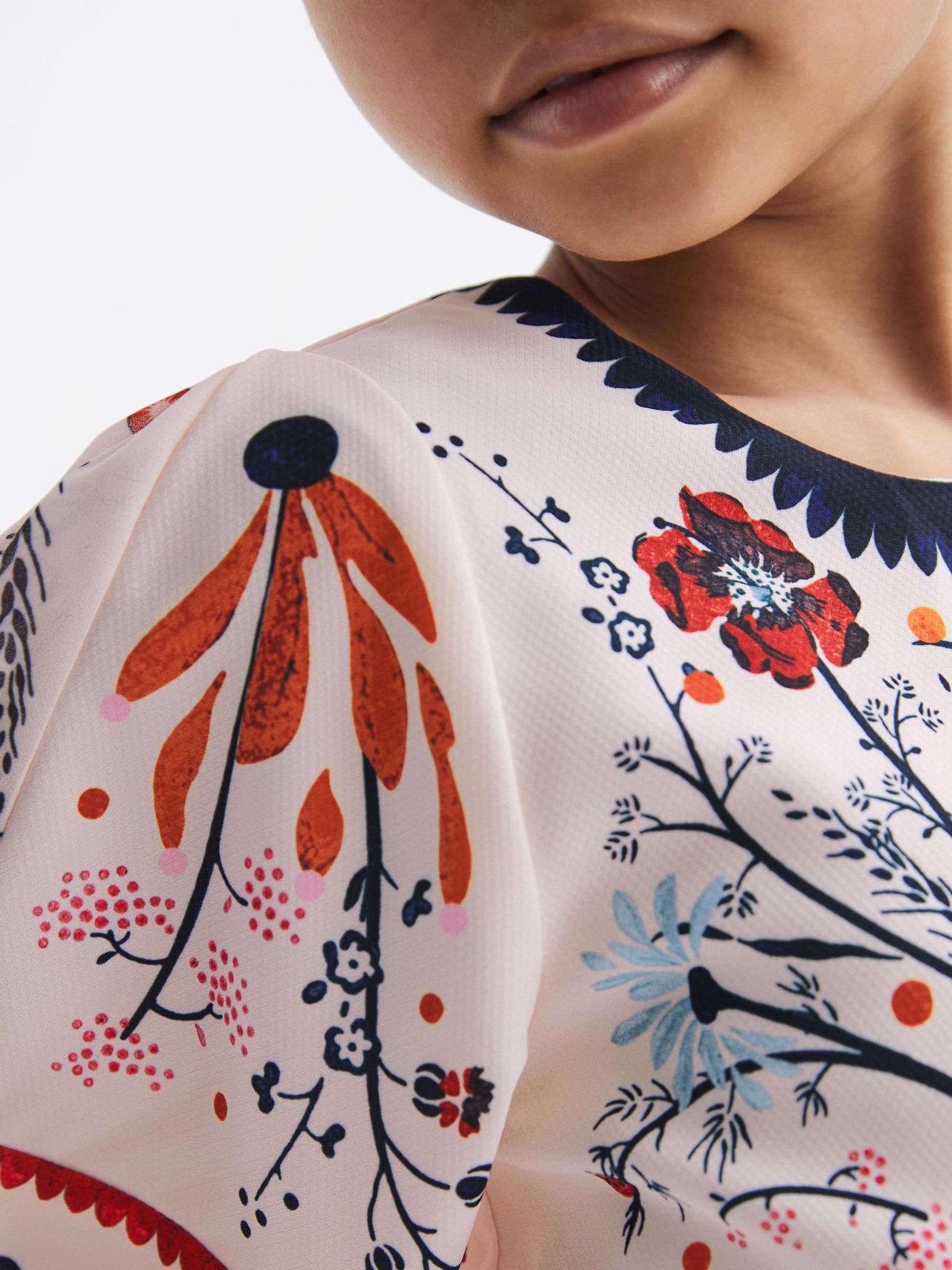 4-9 yrs Floral Printed Dress in Ivory - Image 6 of 7