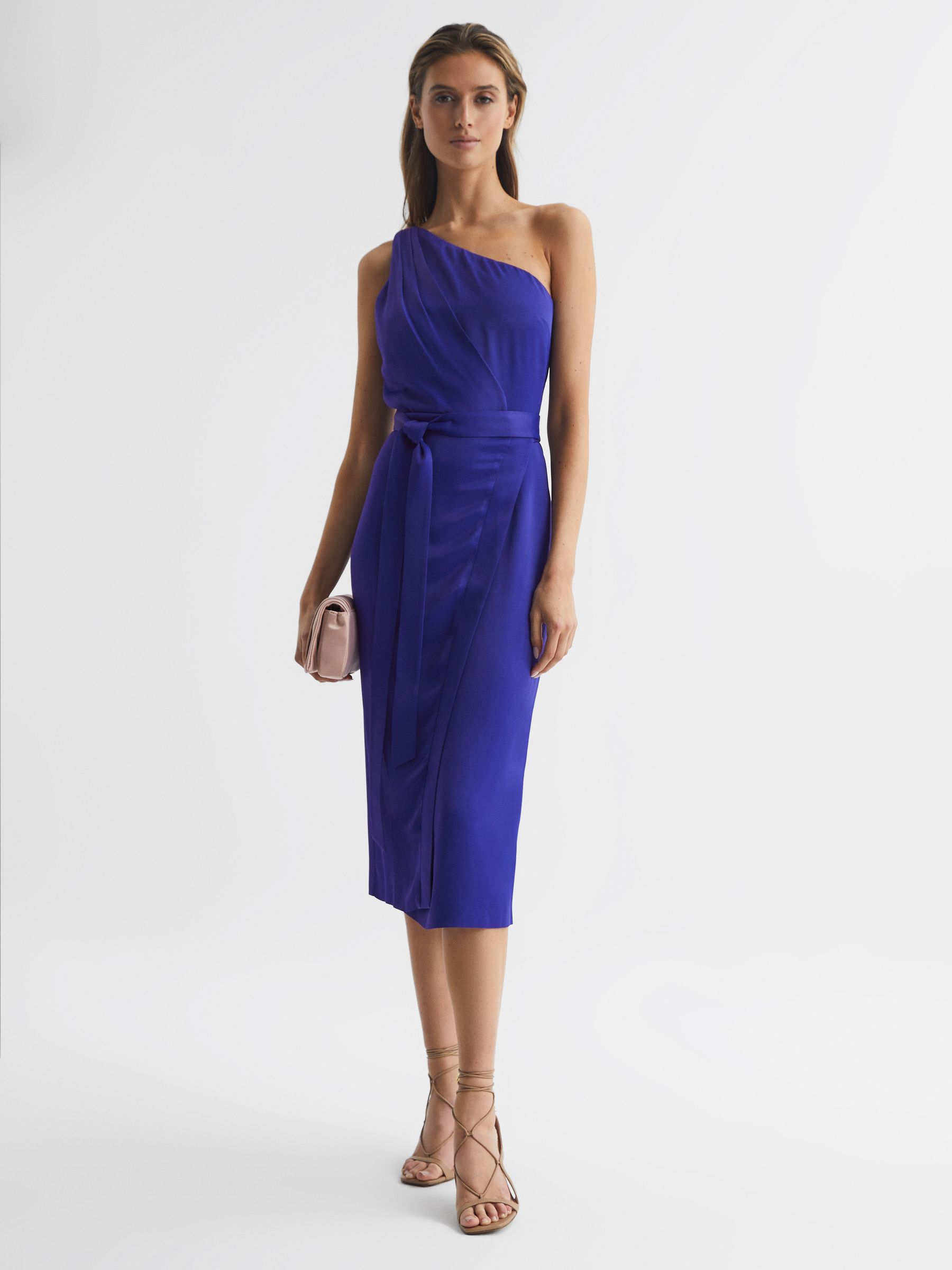 【海外限定】REISSワンピース☆Blue Casey Draped Jersey Midi D Reiss Draped Jersey Midi Dress in Blue | REISS