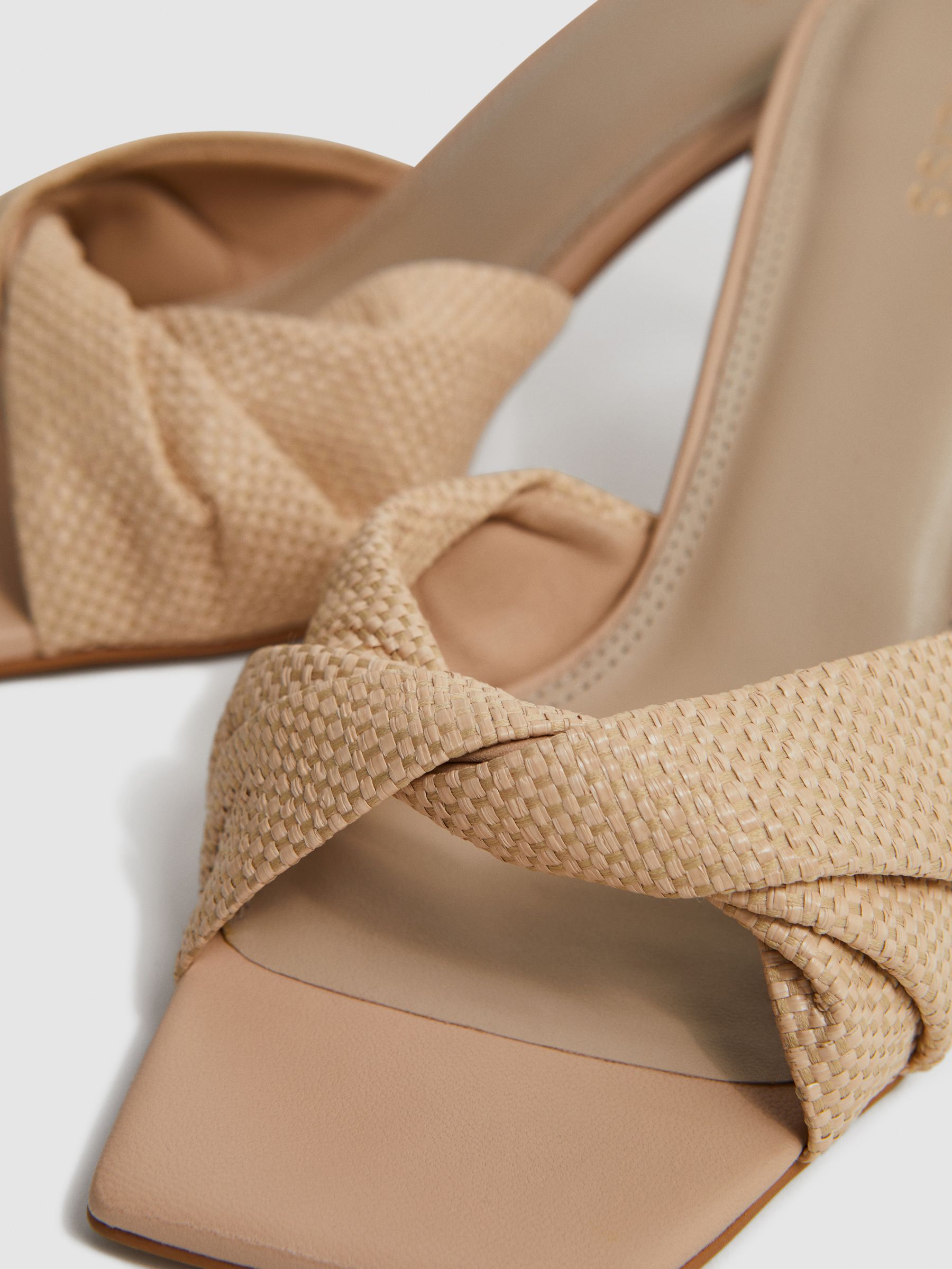 Raffia Slip On Mule Heels in Natural - Image 5 of 5