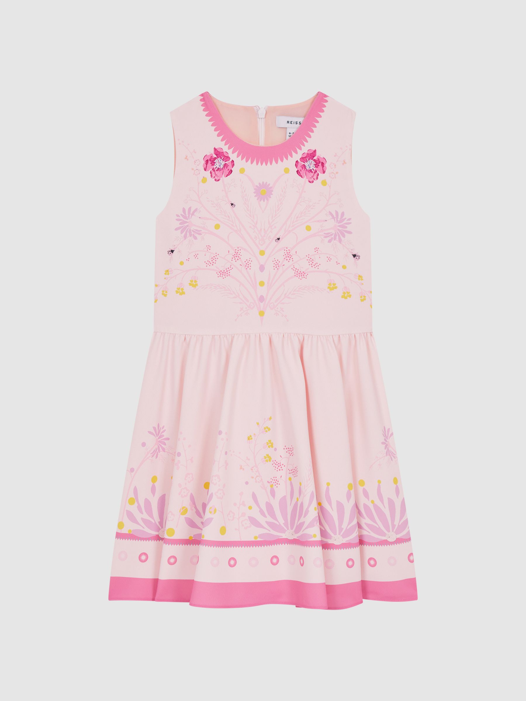 9-12 yrs Sleeveless Floral Print Dress in Pink - Image 2 of 6