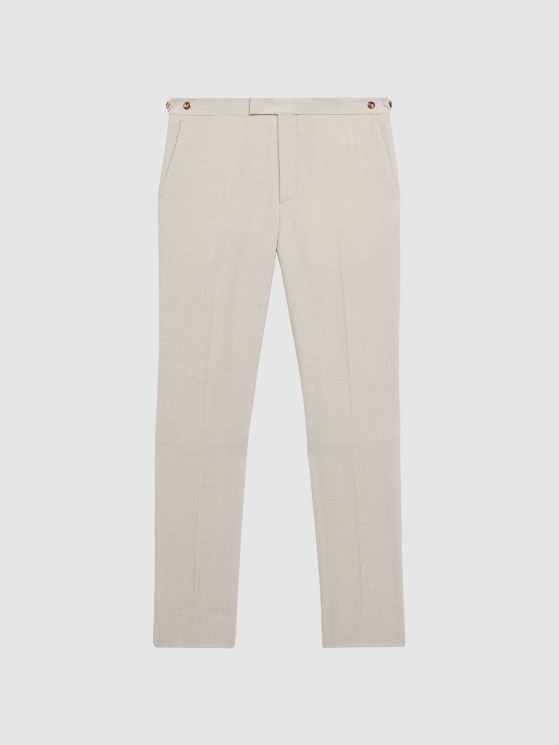 Slim Fit Side Adjuster Trousers in Stone - Image 2 of 5