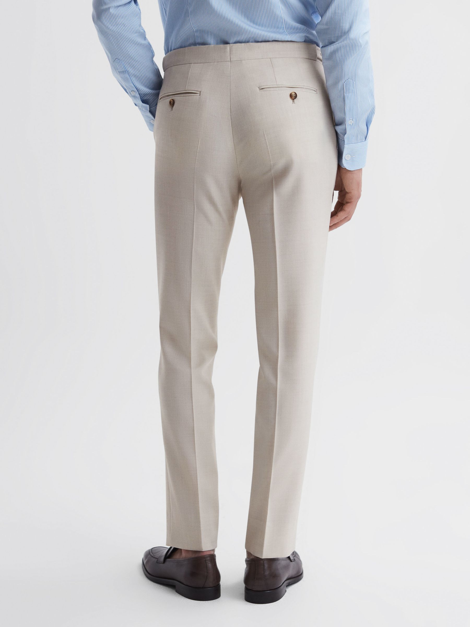 Slim Fit Side Adjuster Trousers in Stone - Image 5 of 5