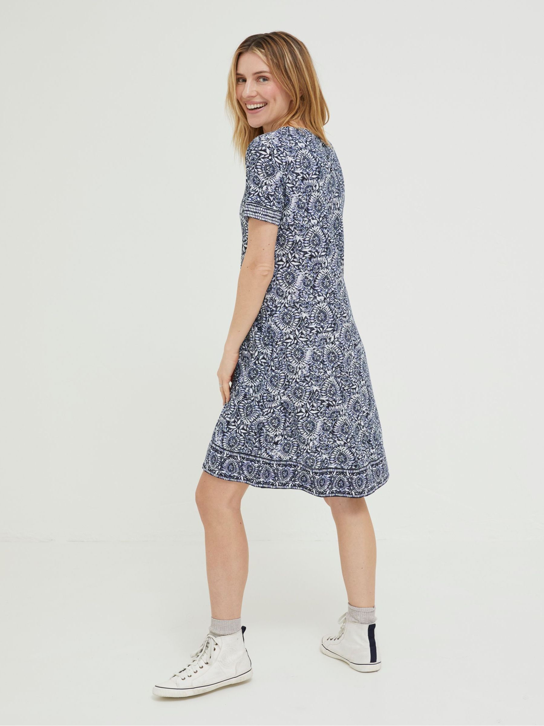 b simone jersey dress Blue Simone Batik Jersey Dress