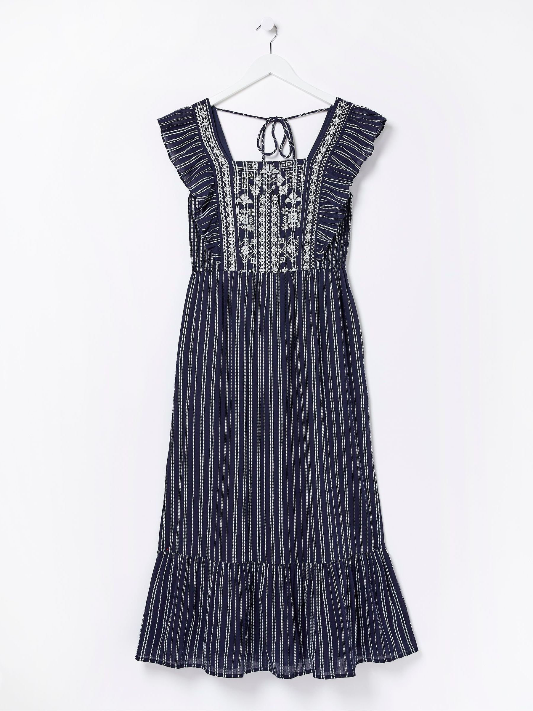 Blue Izzi Stripe Embroidered Dress - Image 5 of 5 Blue Izzi Stripe Embroidered Dress - Image 5 of 5