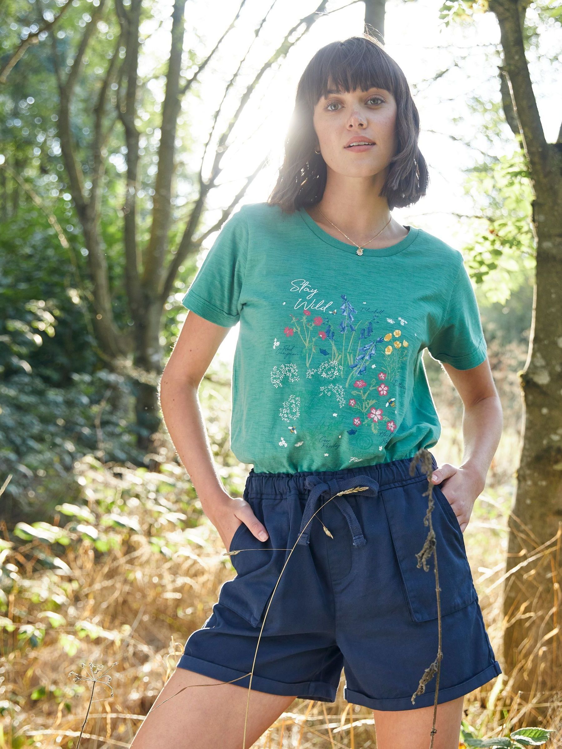Green National Forest Floral Graphic T-Shirt - Image 1 of 6