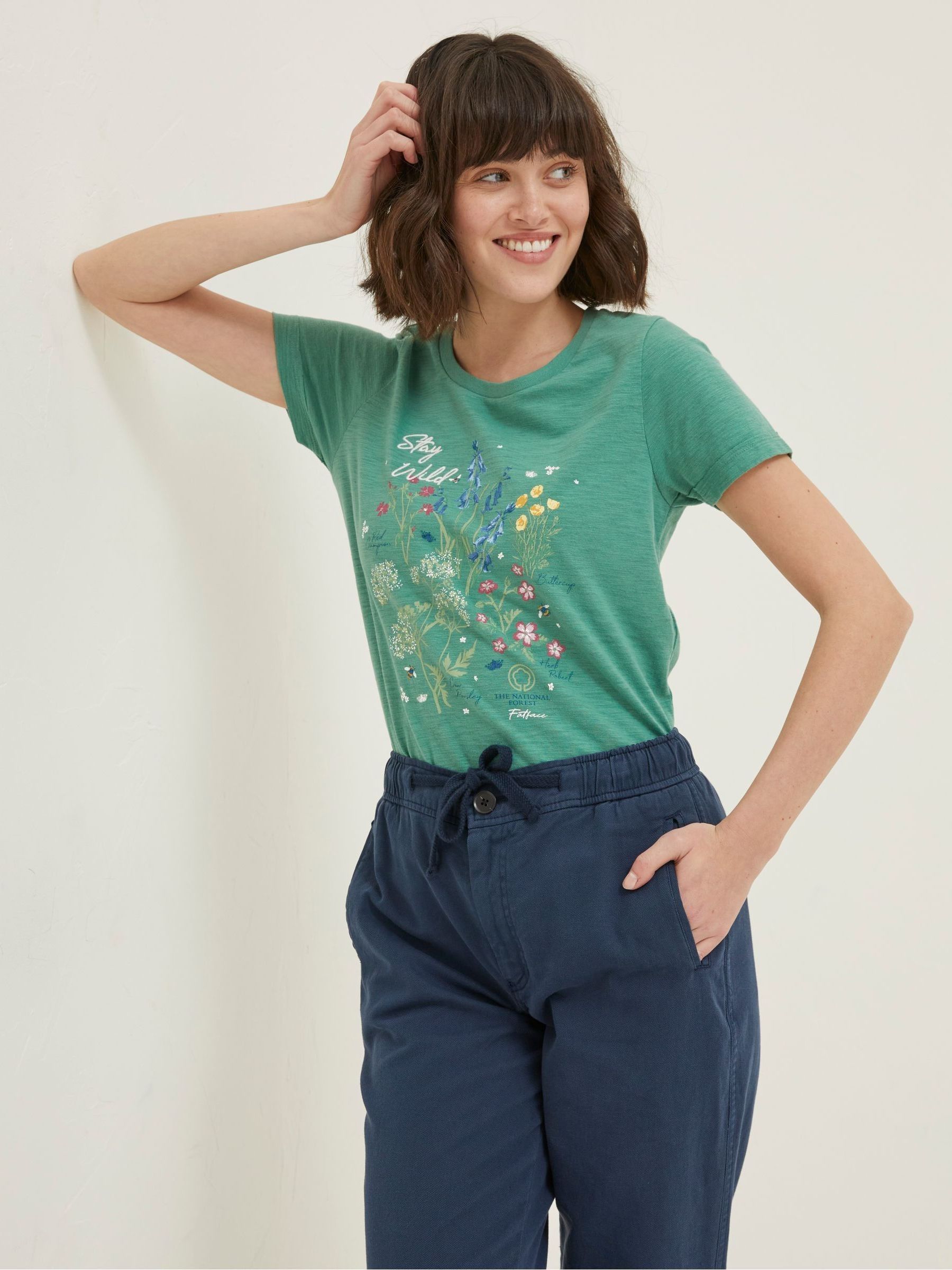 Green National Forest Floral Graphic T-Shirt - Image 2 of 6