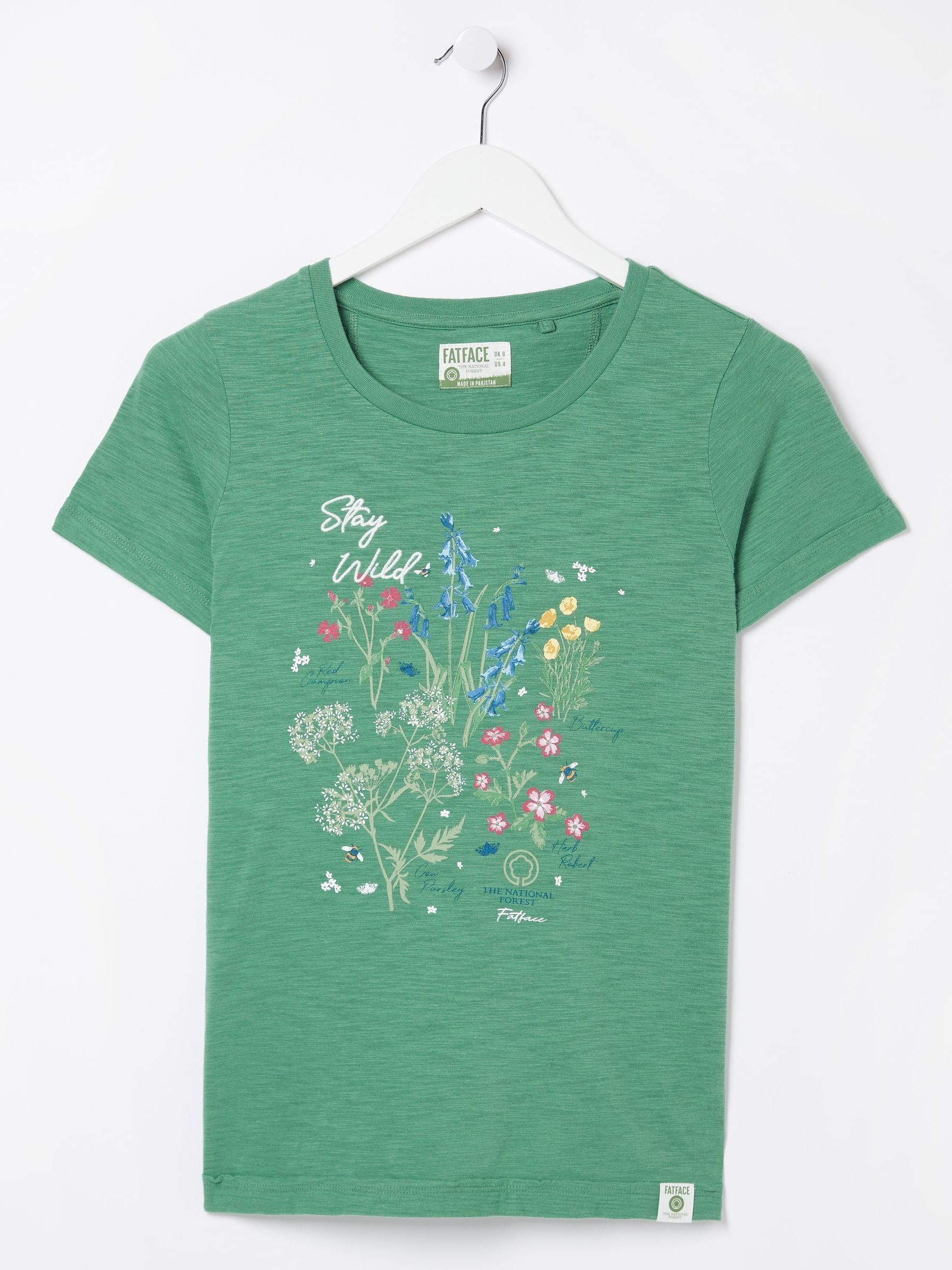 Green National Forest Floral Graphic T-Shirt - Image 6 of 6