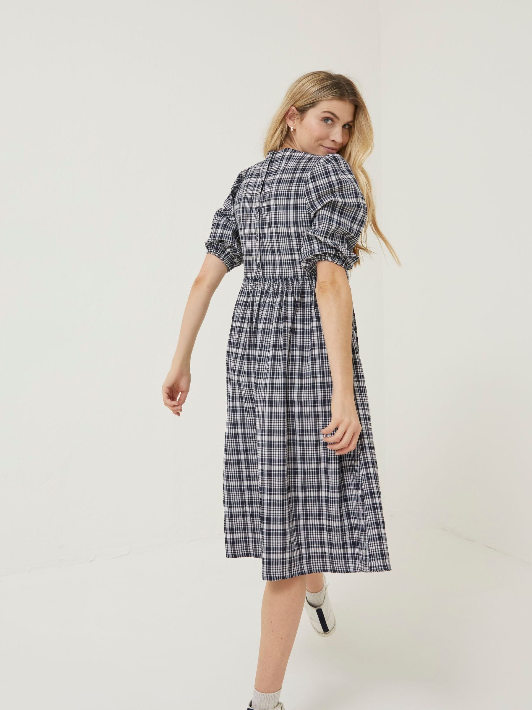 Blue Hannah Check Midi Dress - Image 2 of 6
