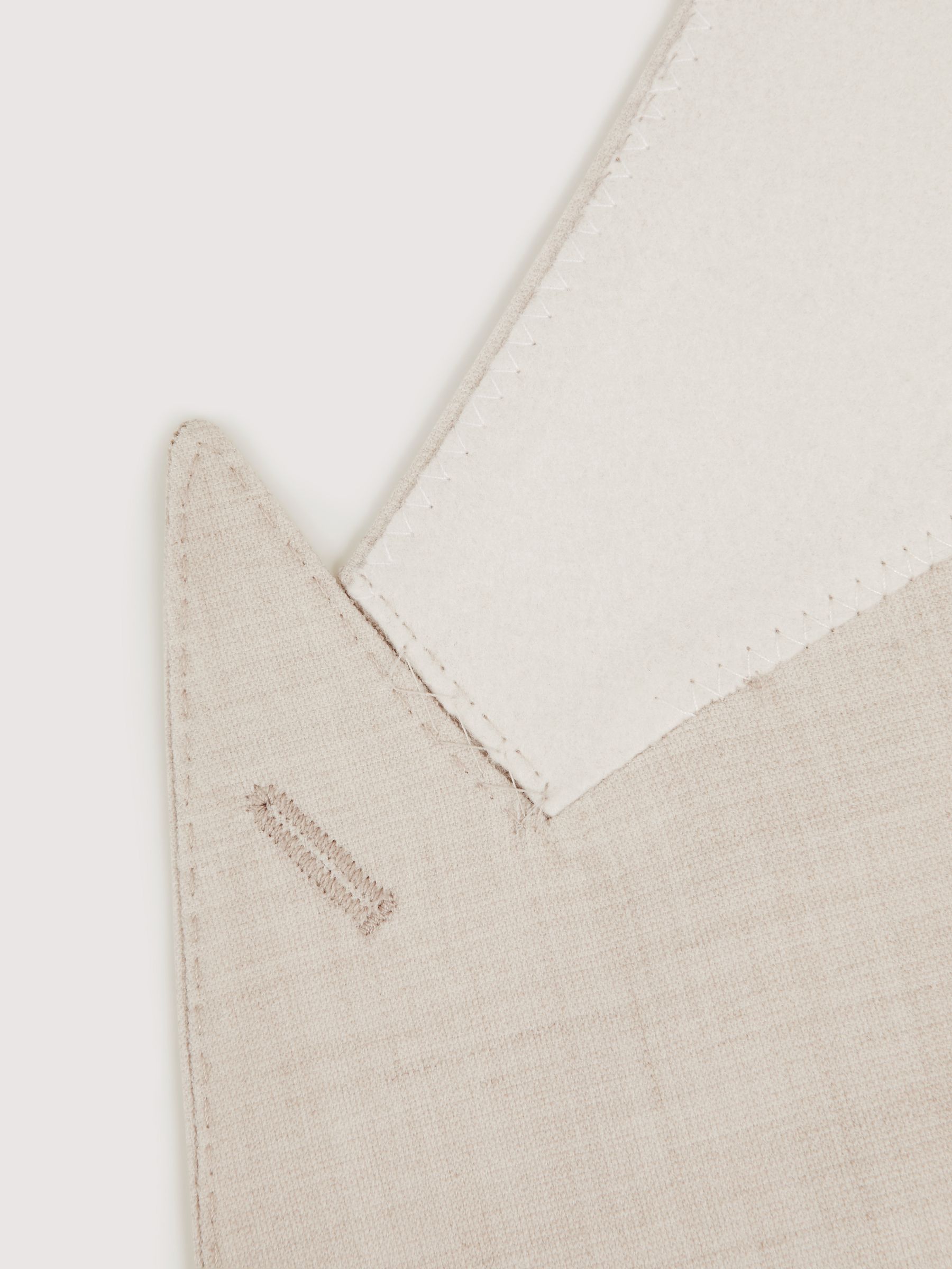 Slim Fit Double Breasted Wool Blend Blazer in Stone - Image 7 of 8