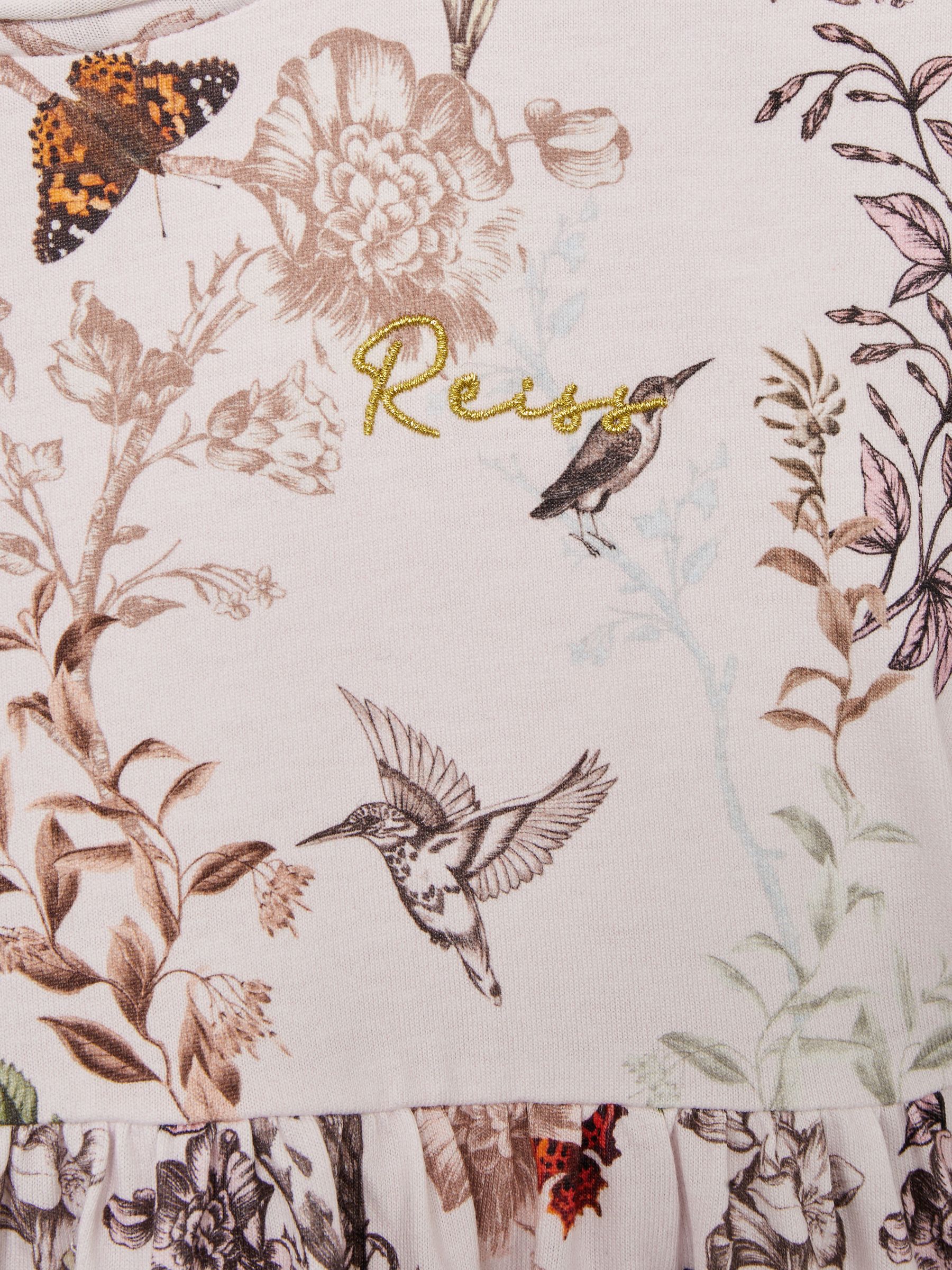 9-12 yrs Floral Print Jersey Dress in Pale Pink - Image 6 of 6