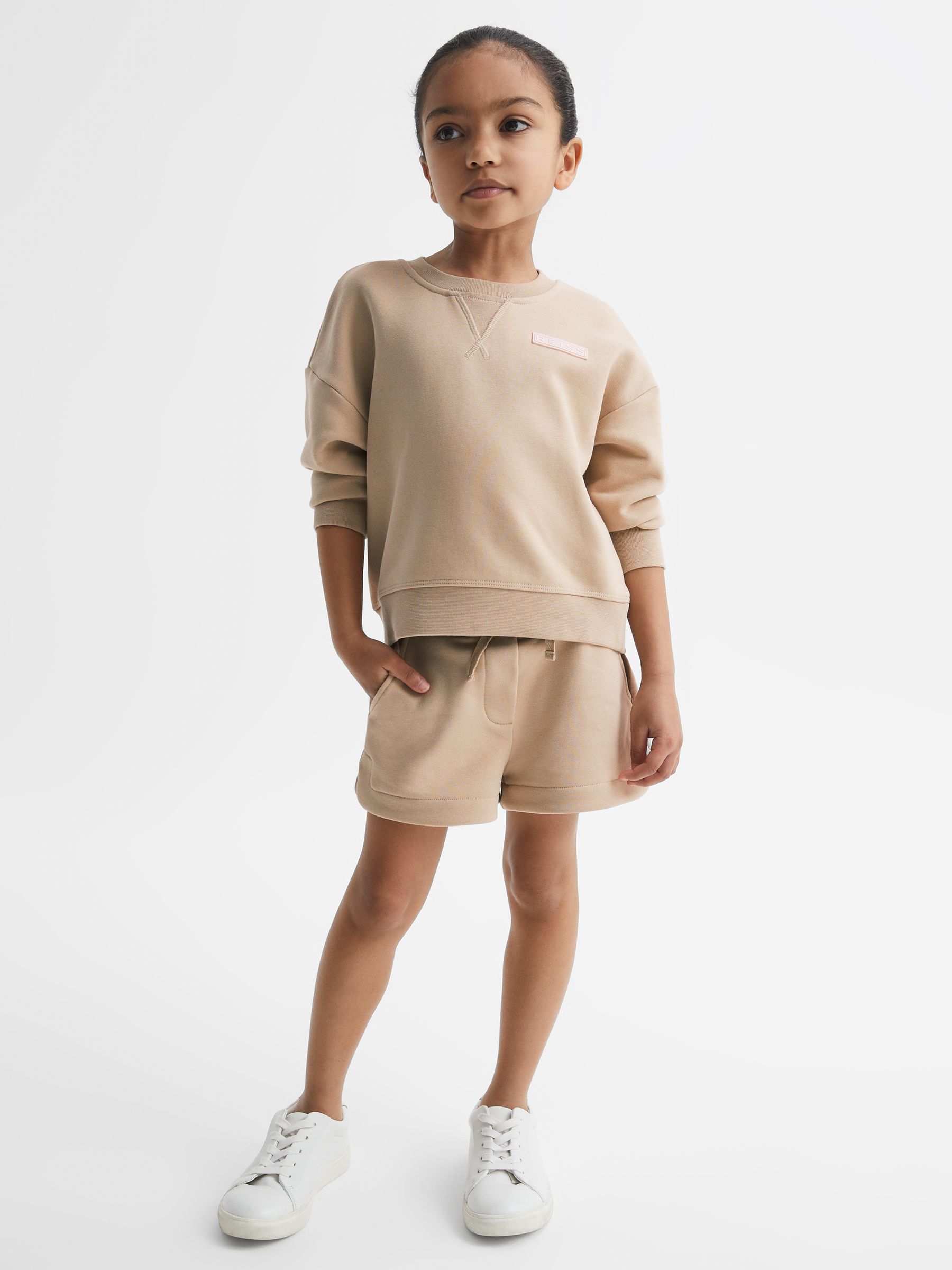 4-9 yrs Set - Sweatshirt and Shorts in Camel - Image 1 of 9