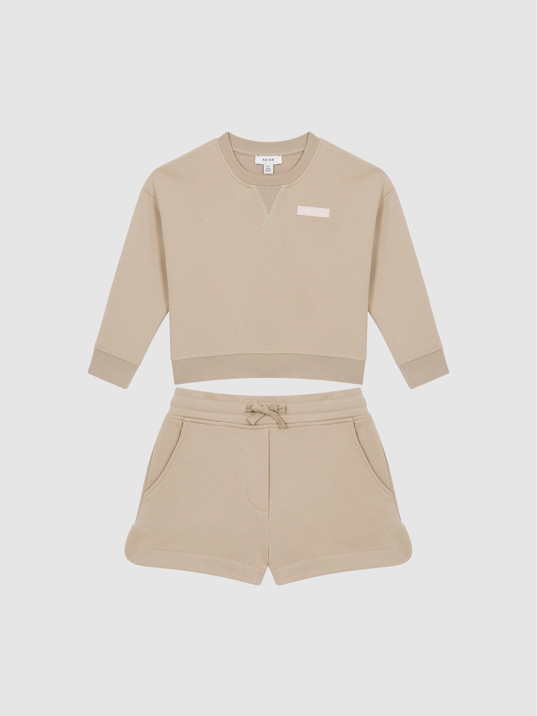 4-9 yrs Set - Sweatshirt and Shorts in Camel - Image 2 of 9