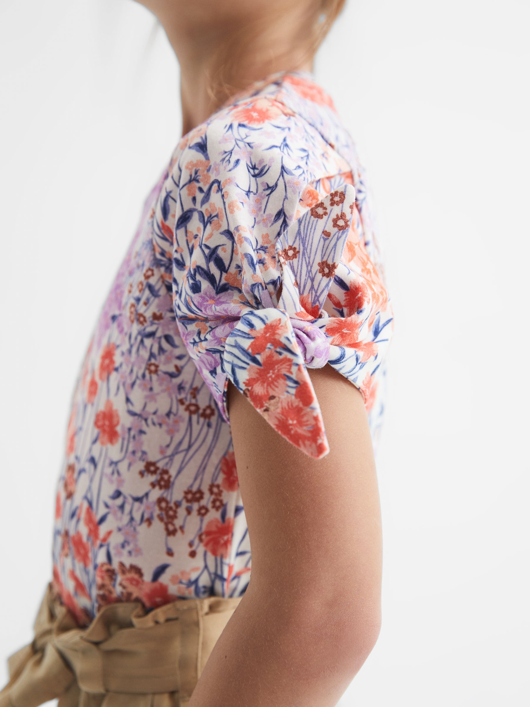 Senior Printed Cotton T-Shirt in Pink - Image 4 of 6