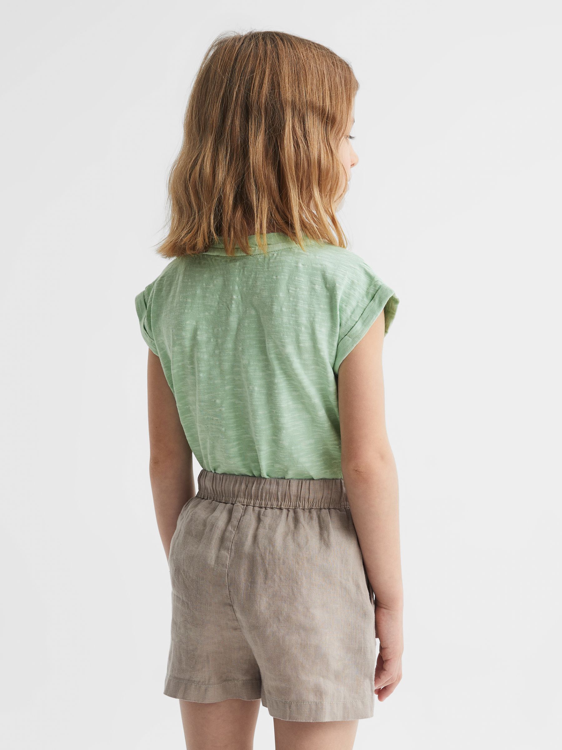 9-12 yrs Jersey V Neck T-Shirt in Aqua - Image 5 of 6