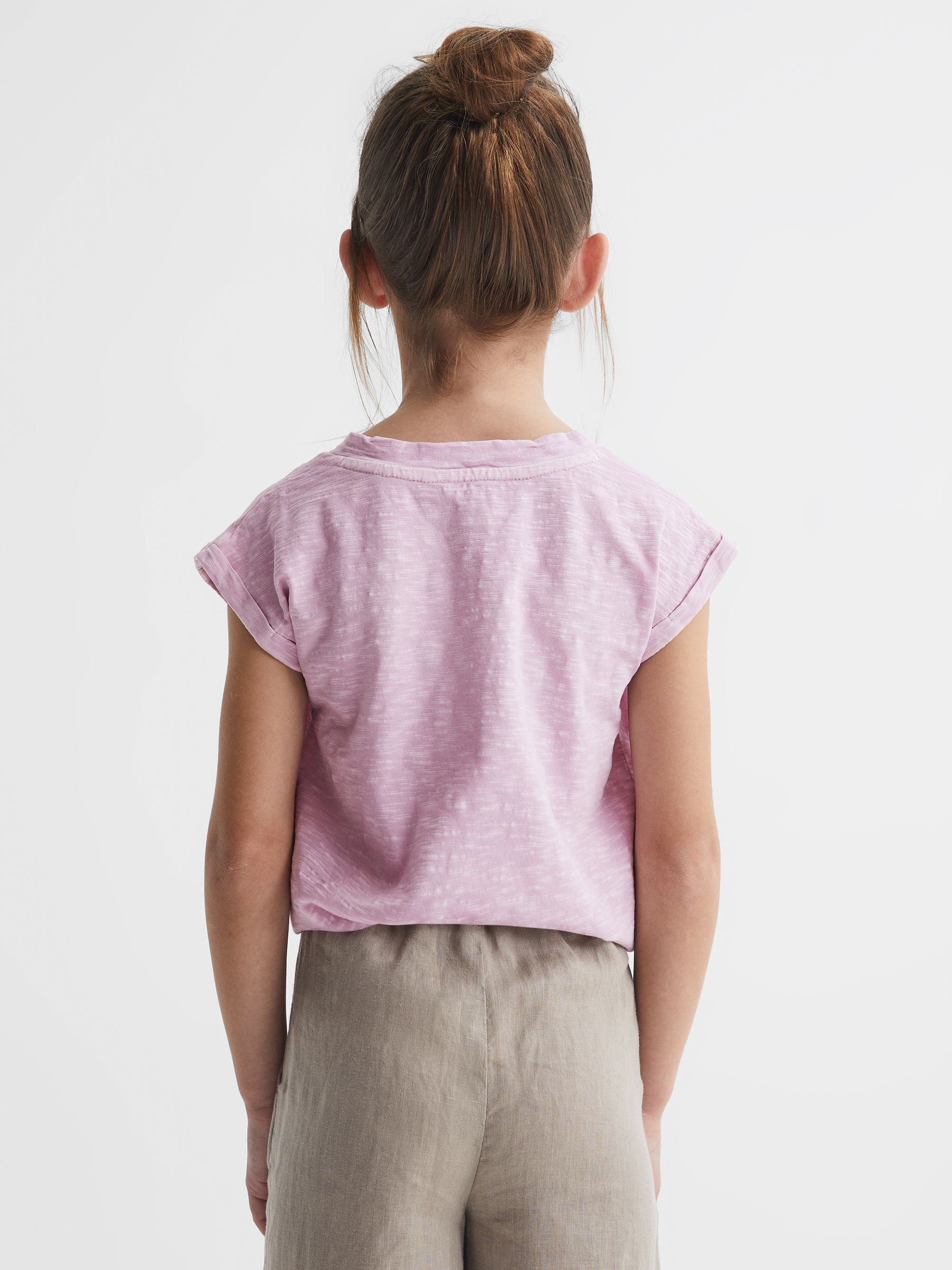 Junior Jersey V Neck T-Shirt in Lilac - Image 5 of 6