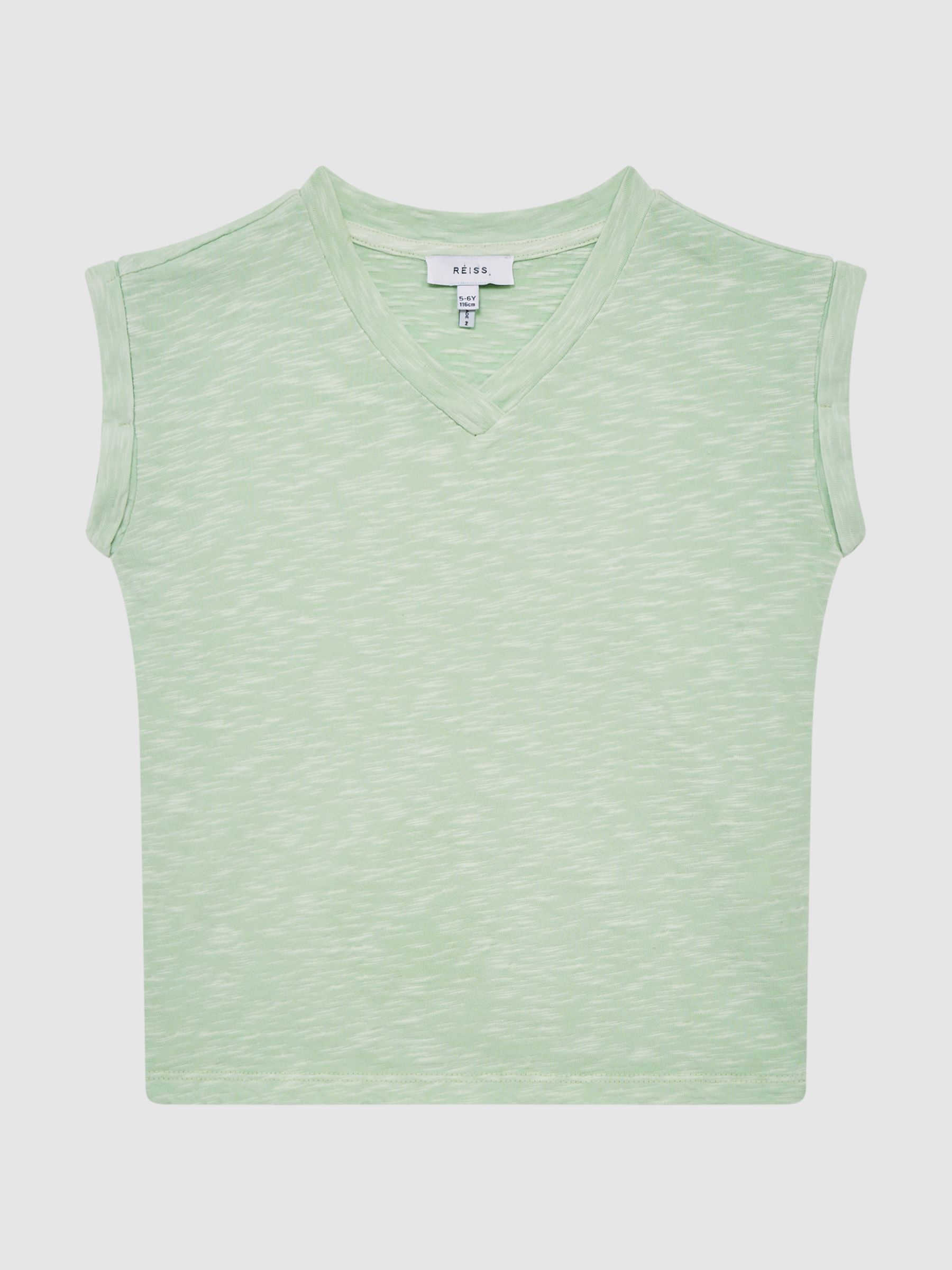 Jersey V Neck T-Shirt in Aqua - Image 2 of 12