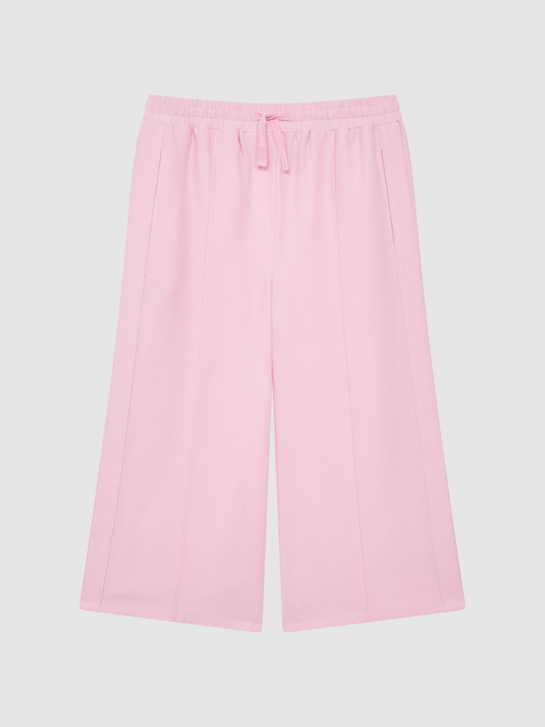 Wide Leg Side Slip Drawstring Trousers in Pink - Image 2 of 6 Wide Leg Side Slip Drawstring Trousers in Pink - Image 2 of 6
