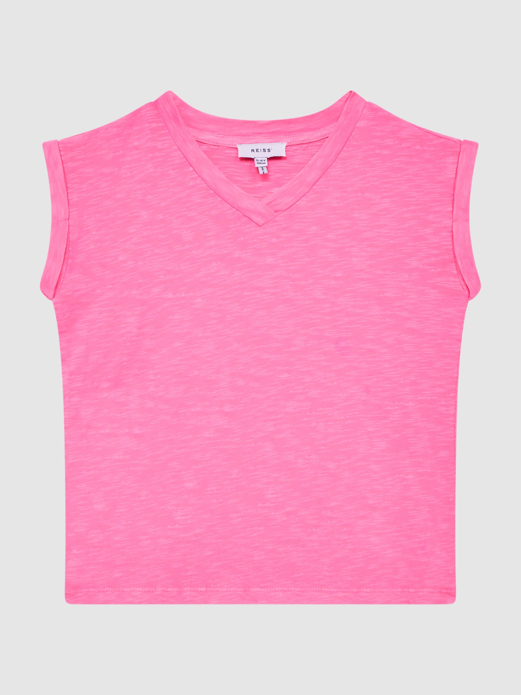 9-12 yrs Jersey V Neck T-Shirt in Pink - Image 2 of 6 9-12 yrs Jersey V Neck T-Shirt in Pink - Image 2 of 6