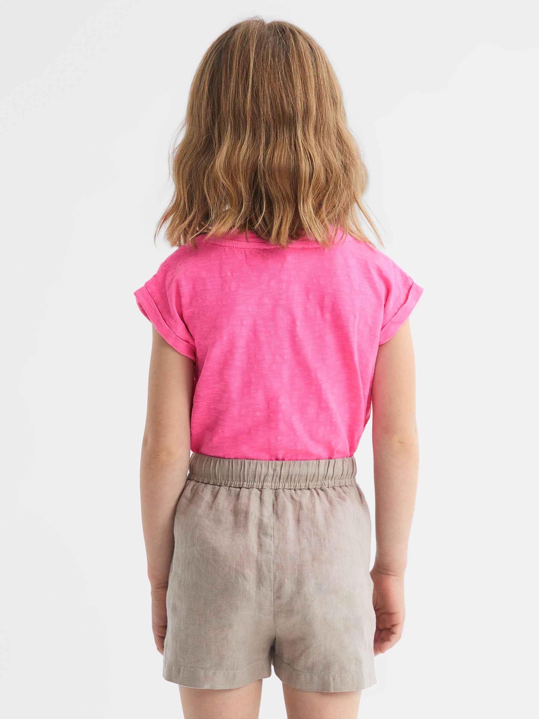 Junior Jersey V Neck T-Shirt in Pink - Image 5 of 6