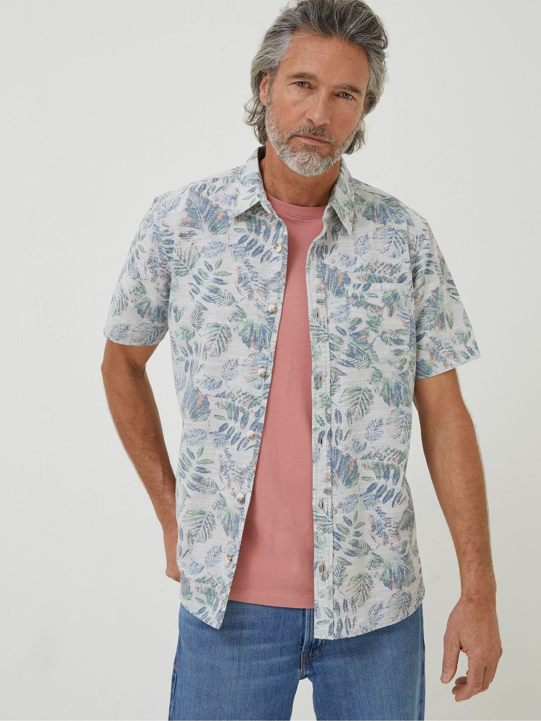 Blue National Forest Leaf Print Shirt - Image 1 of 4
