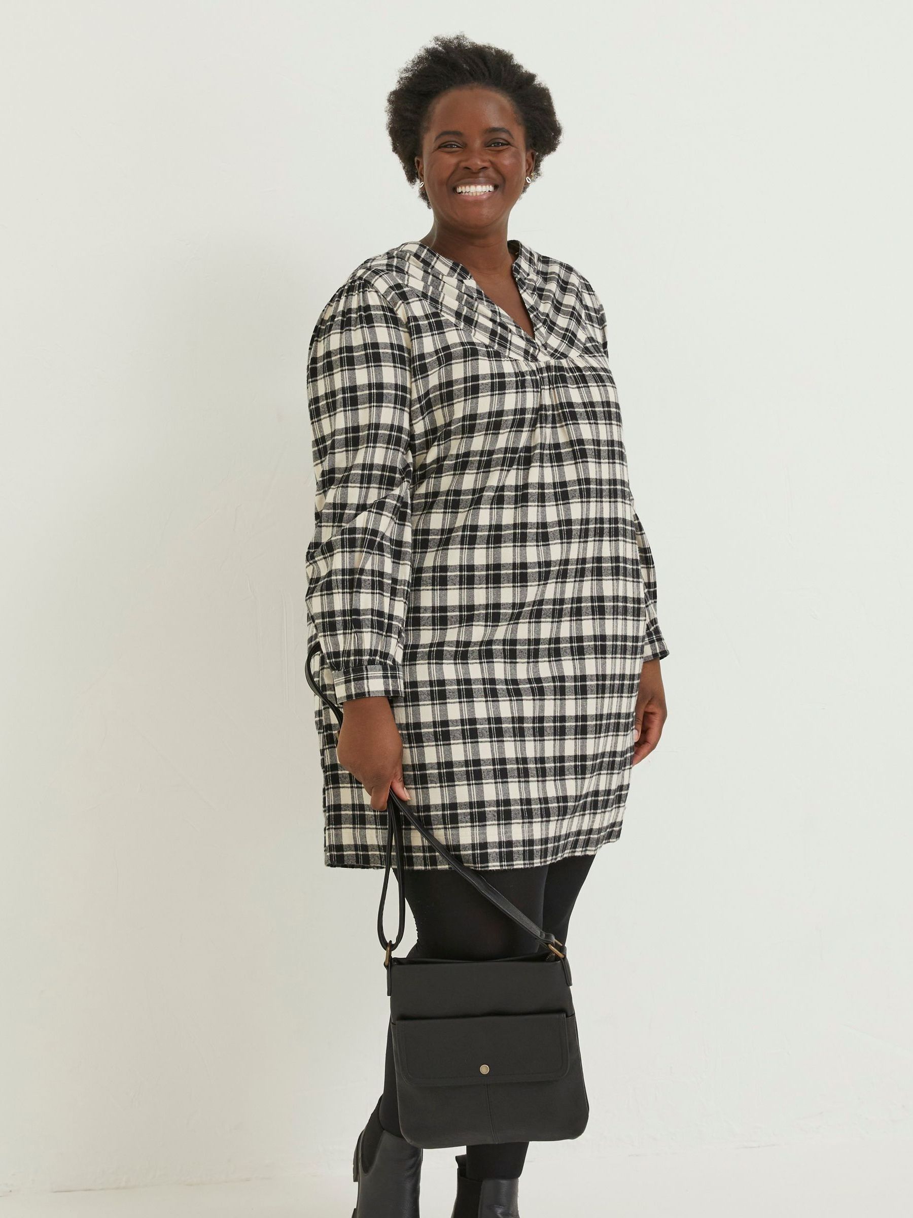 Natural Jessie Check Shift Dress - Image 1 of 4