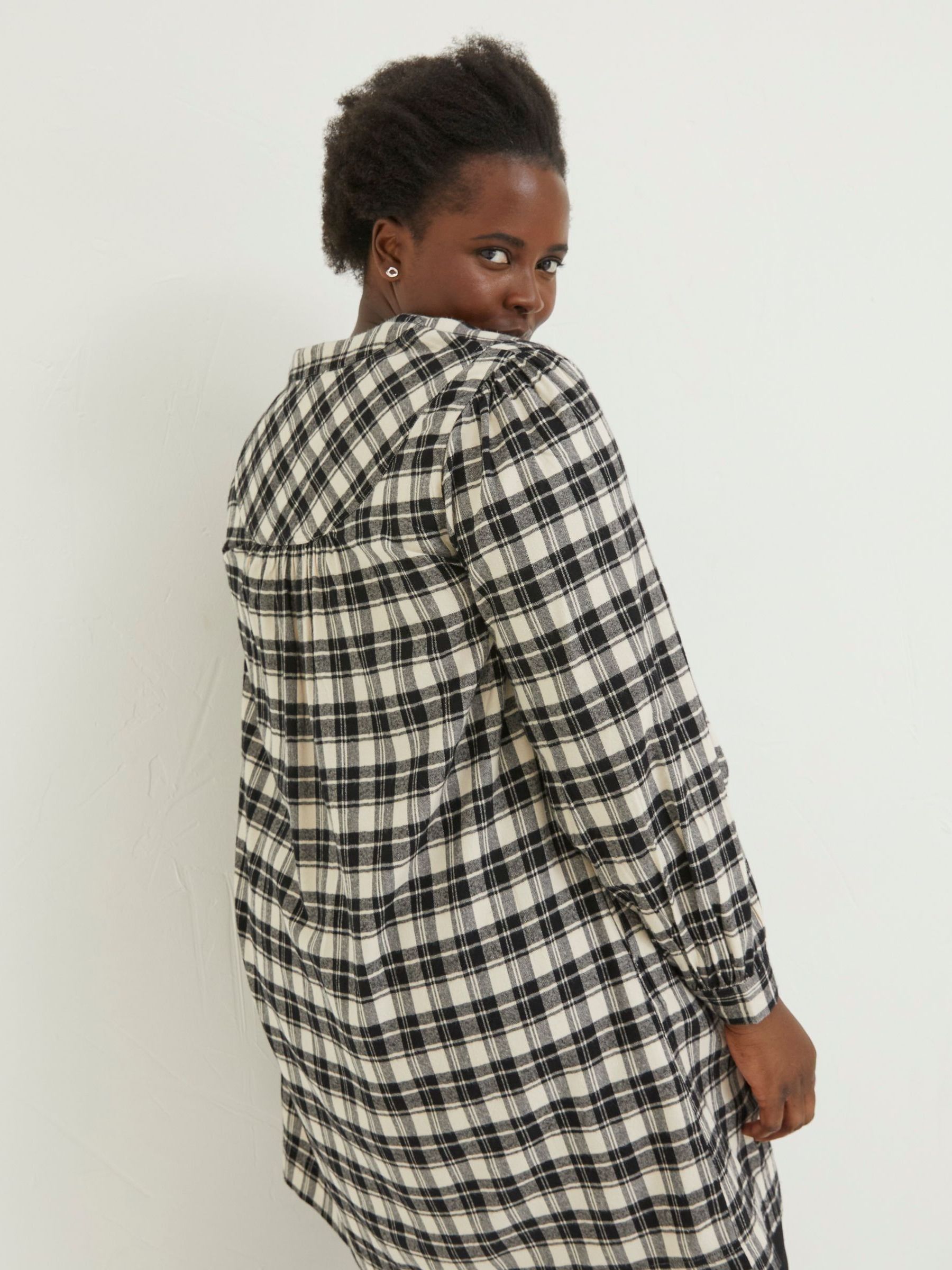 Natural Jessie Check Shift Dress - Image 2 of 4 Natural Jessie Check Shift Dress - Image 2 of 4
