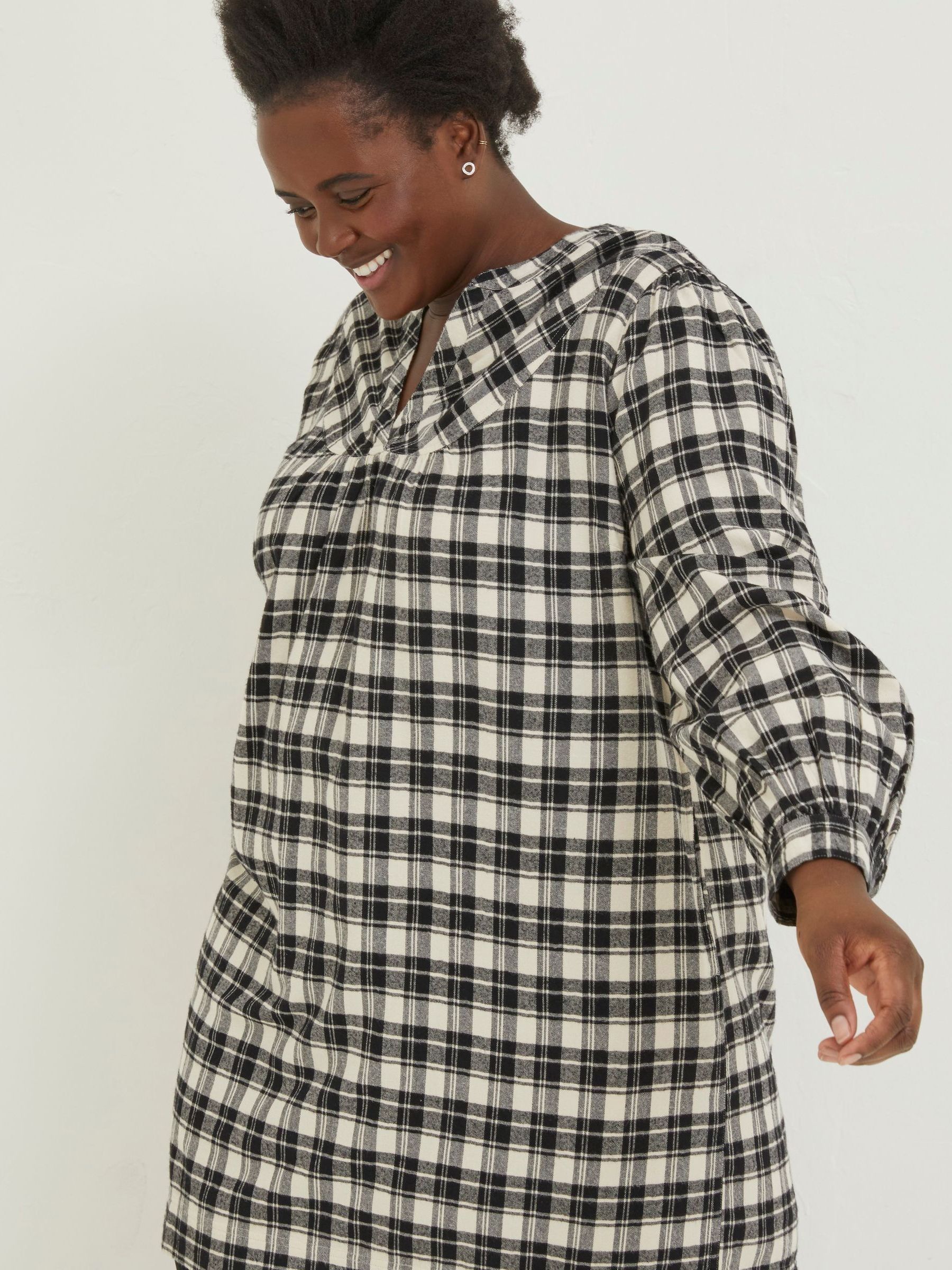 Natural Jessie Check Shift Dress - Image 3 of 4