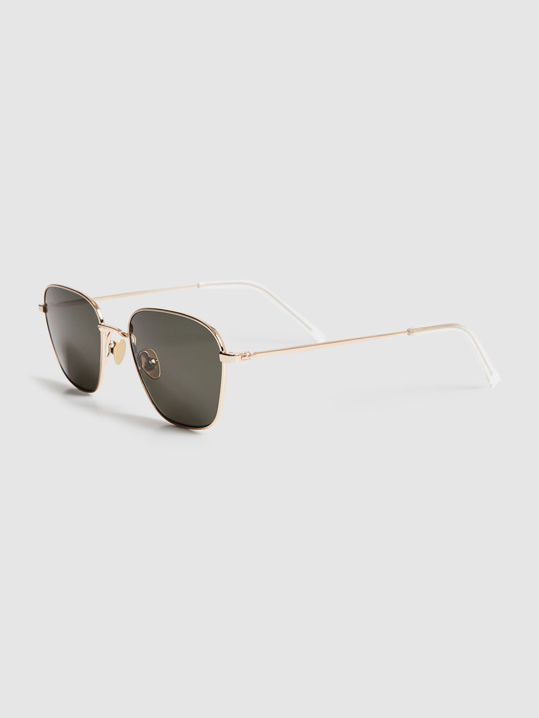Monokel Eyewear Squared Sunglasses in Gold - Image 3 of 5