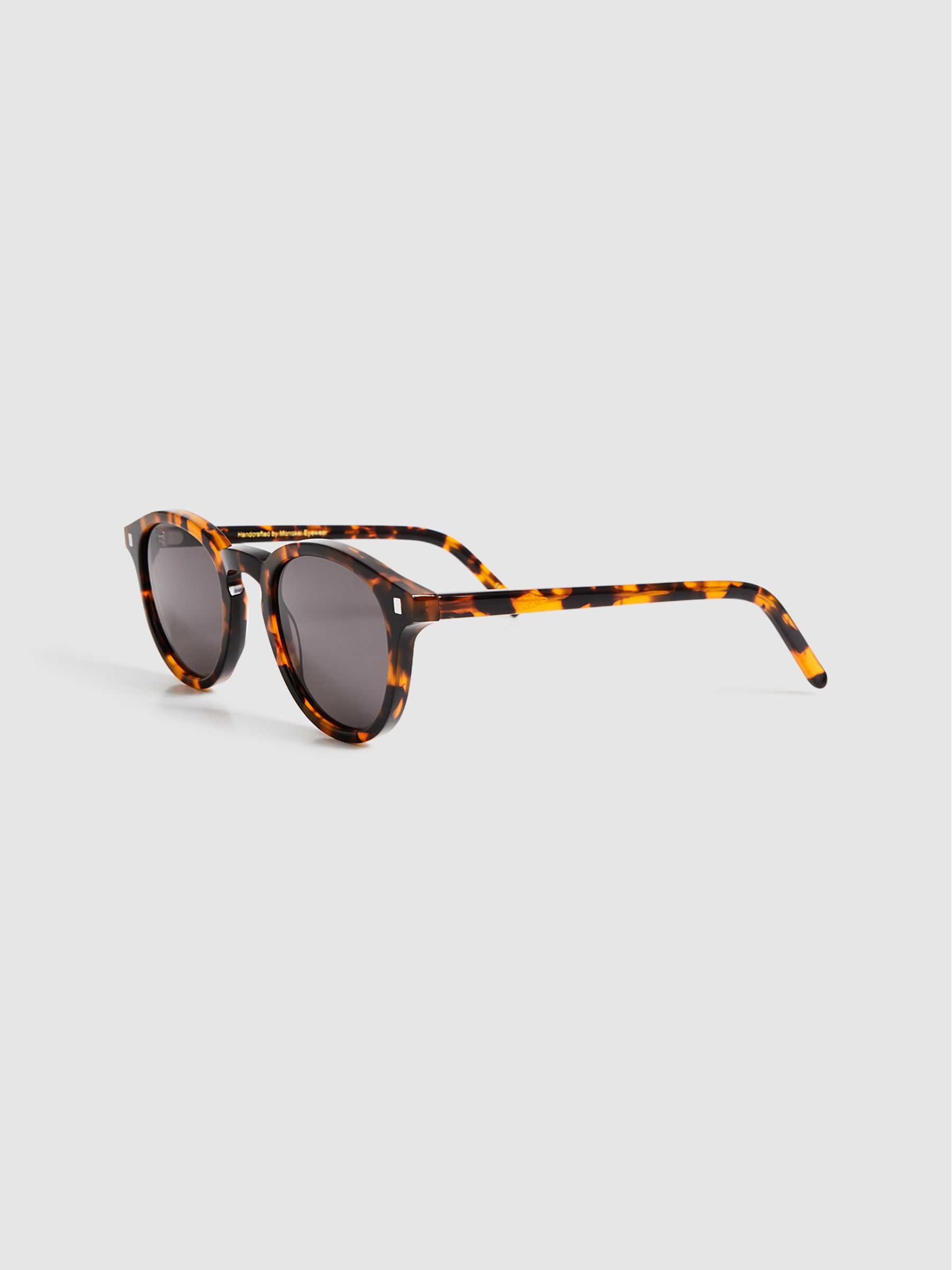 Monokel Eyewear Round Sunglasses in Tortoise - Image 3 of 4