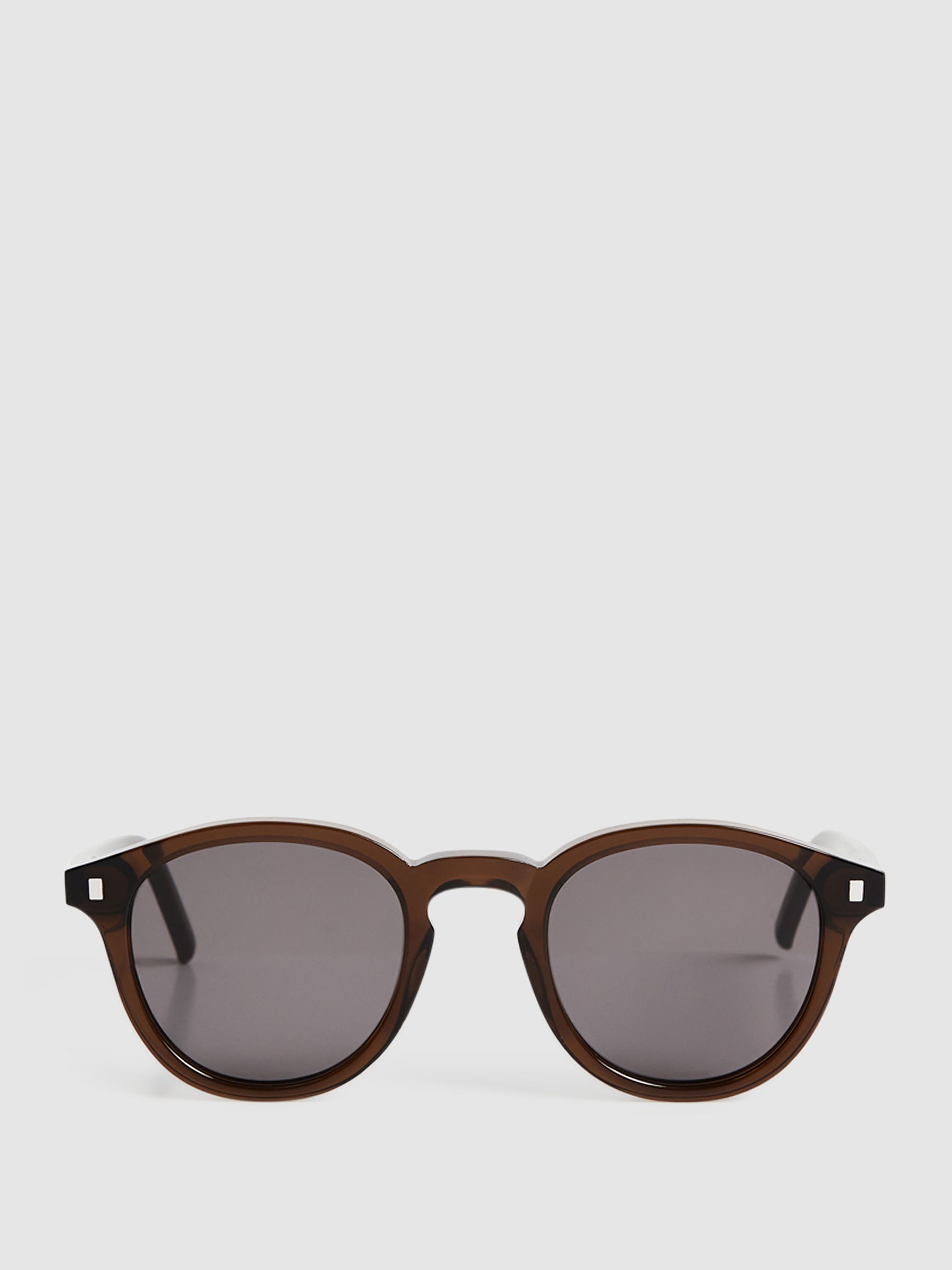 Monokel Eyewear Round Sunglasses in Brown - Image 1 of 4 Monokel Eyewear Round Sunglasses in Brown - Image 1 of 4