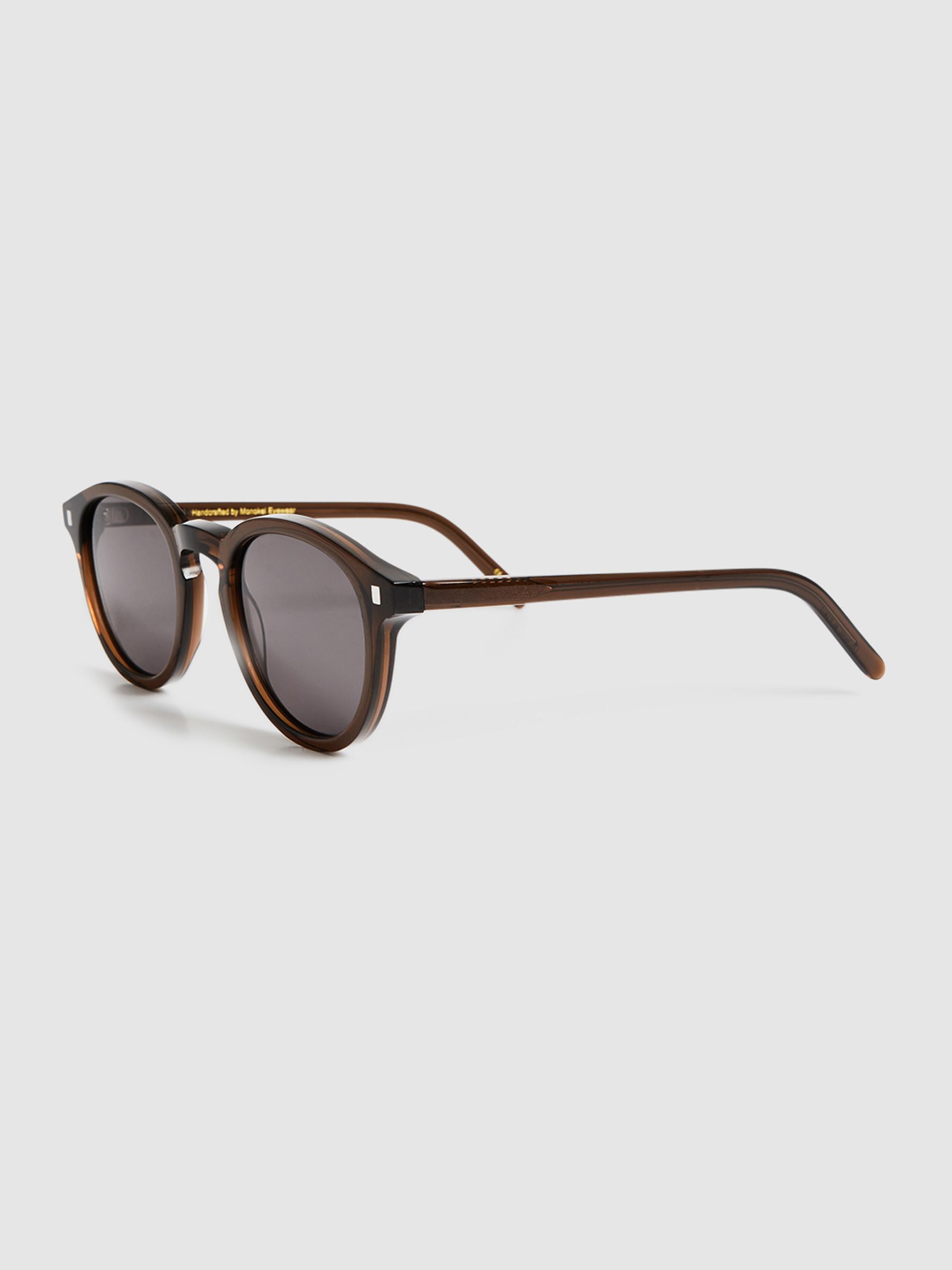 Monokel Eyewear Round Sunglasses in Brown - Image 3 of 4