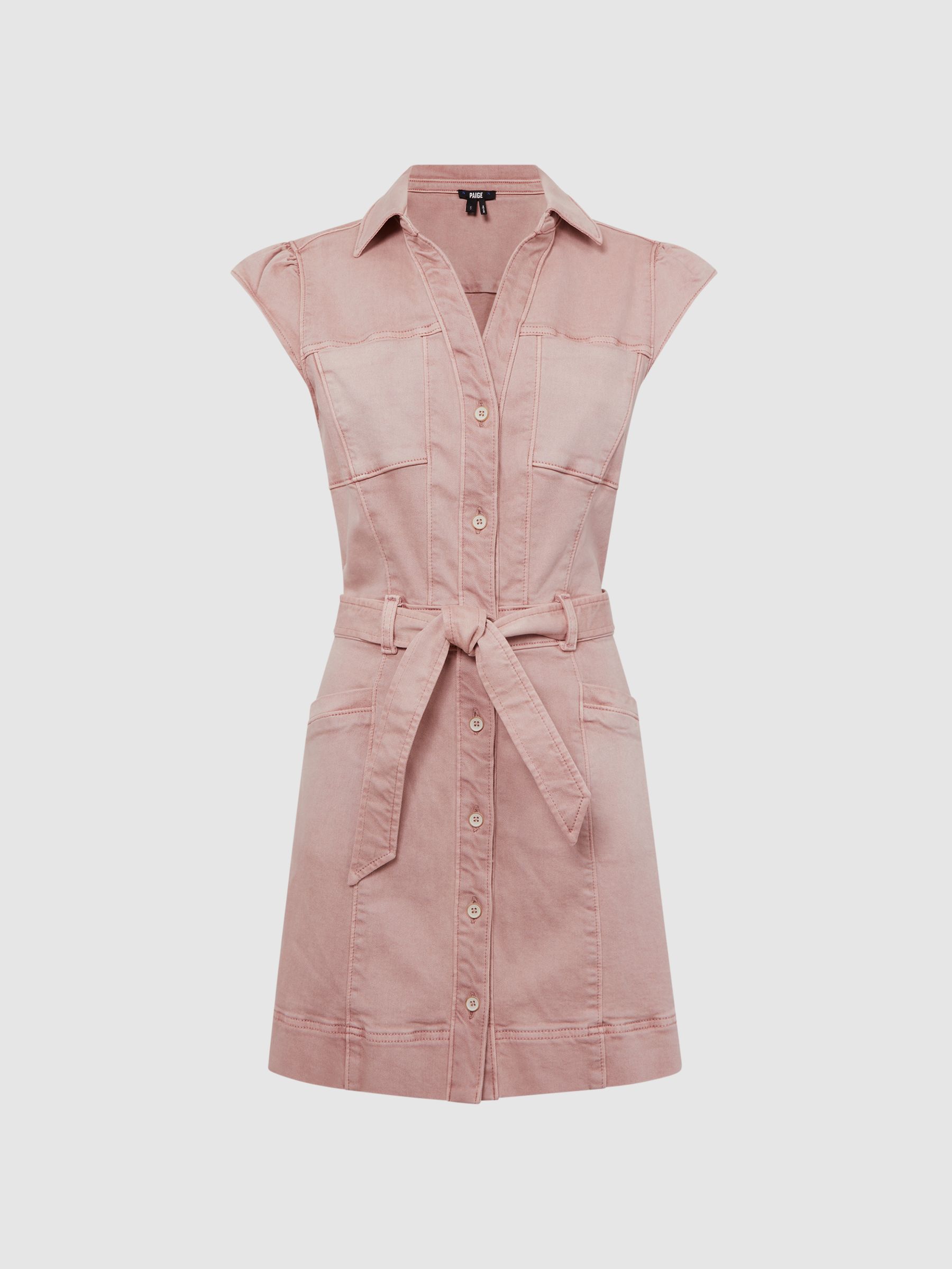 Paige Button Front Dress in Vintage Rouge Glow - Image 2 of 6