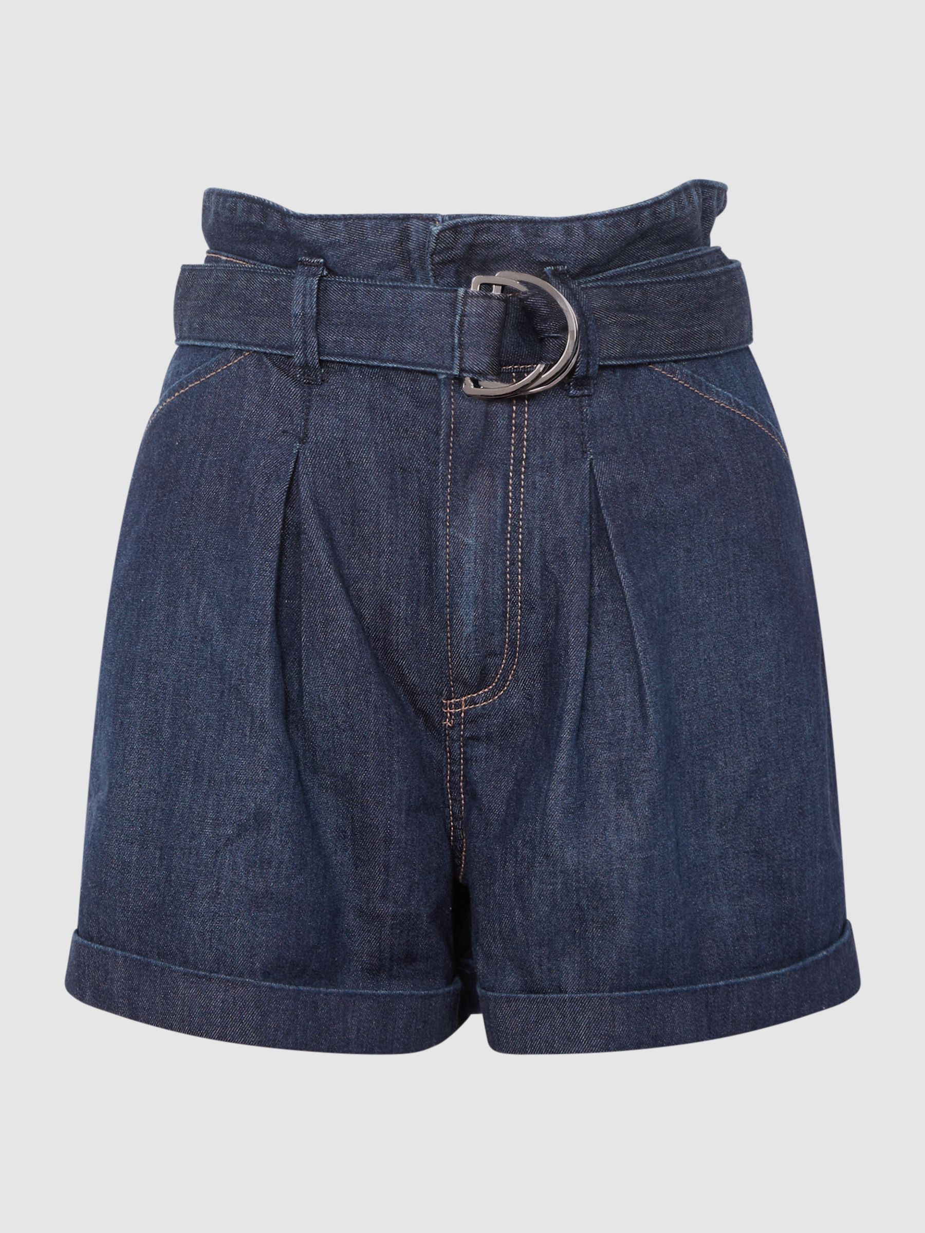Paige High Rise Belted Denim Shorts in Baltimore - Image 2 of 5